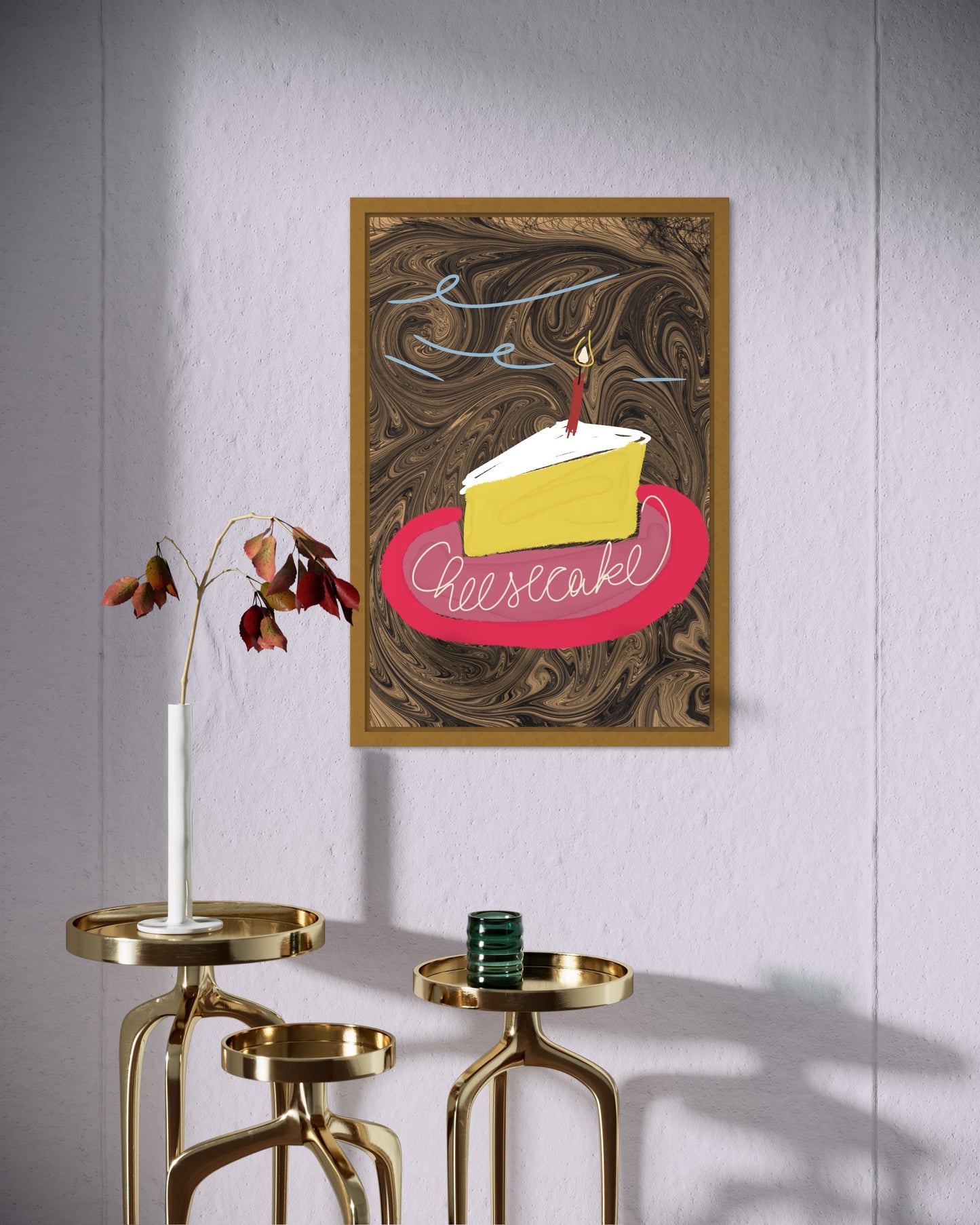 Freya Hearts Premium Poster; Wohnzimmer Poster; Tier Poster; Moderne Wall Art; Cocktail Poster; Küchen Poster; Wandkunst; Cheesecake Poster; Kuchen Poster;