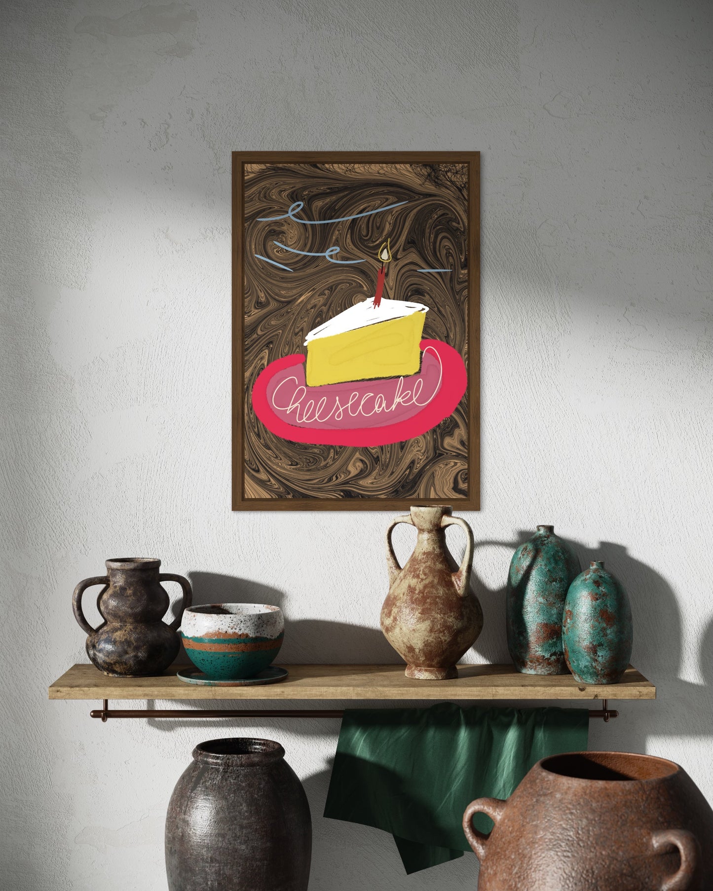 Freya Hearts Premium Poster; Wohnzimmer Poster; Tier Poster; Moderne Wall Art; Cocktail Poster; Küchen Poster; Wandkunst; Cheesecake Poster; Kuchen Poster;