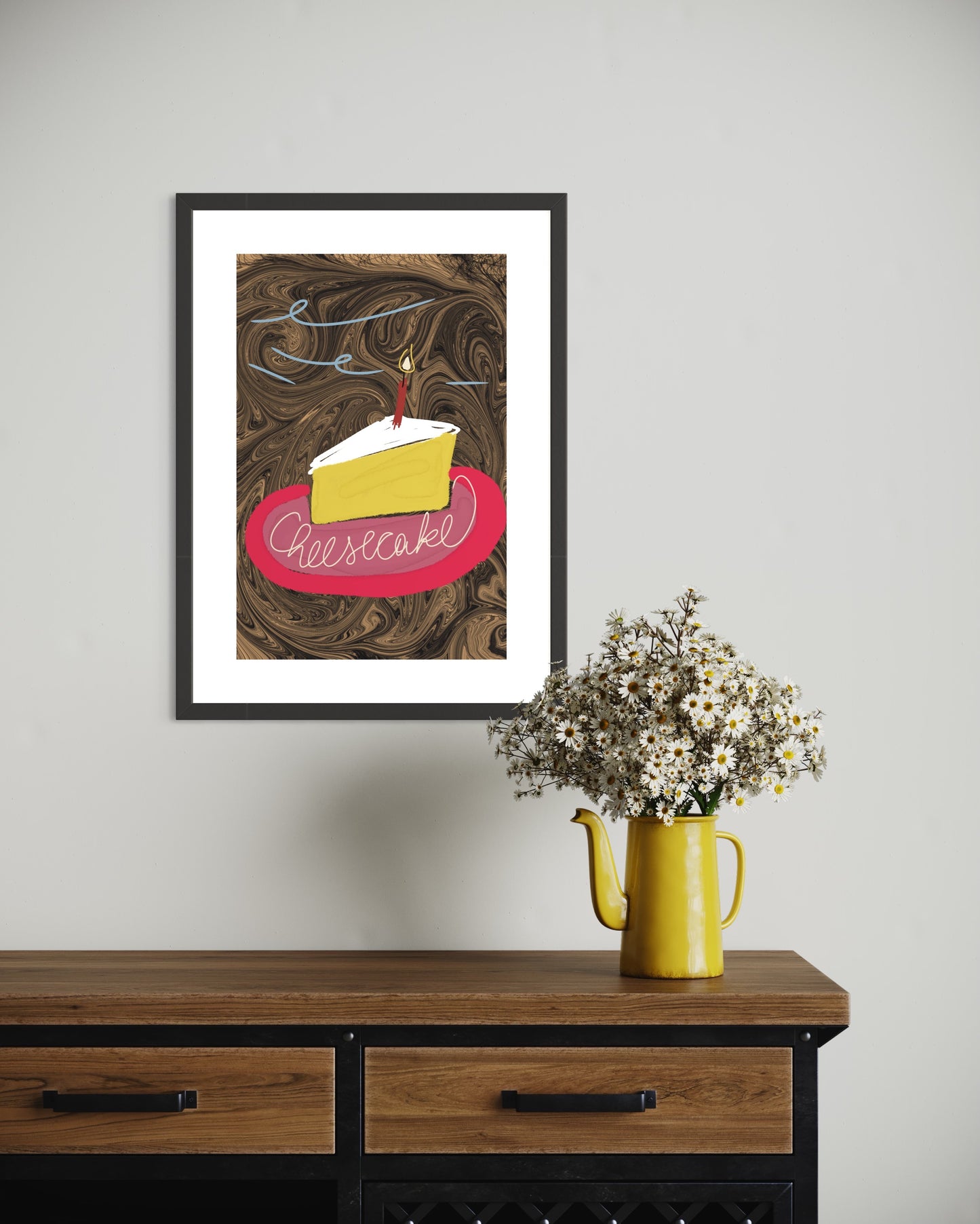 Freya Hearts Premium Poster; Wohnzimmer Poster; Tier Poster; Moderne Wall Art; Cocktail Poster; Küchen Poster; Wandkunst; Cheesecake Poster; Kuchen Poster;