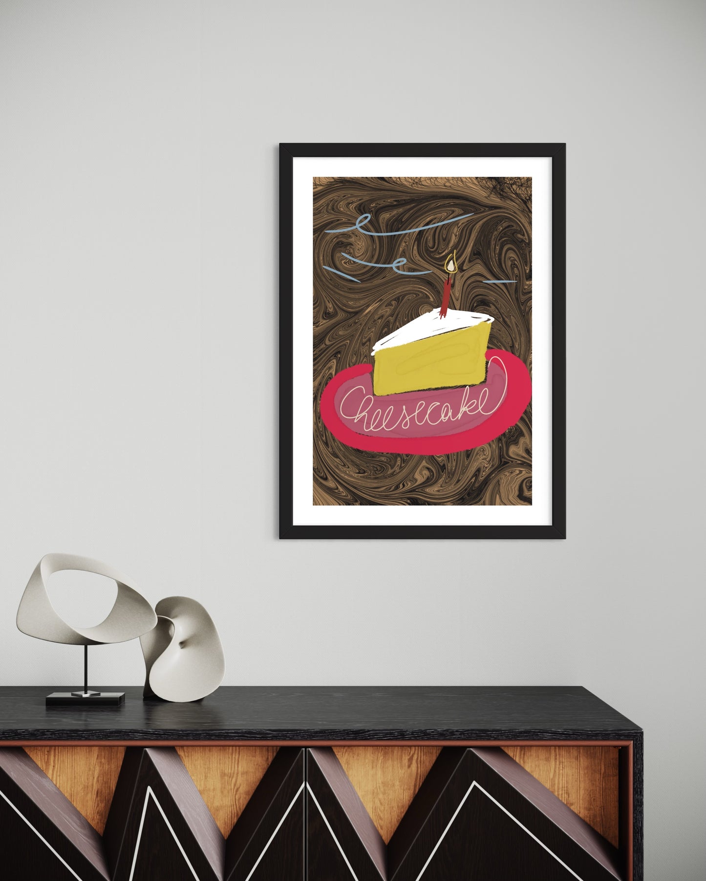 Freya Hearts Premium Poster; Wohnzimmer Poster; Tier Poster; Moderne Wall Art; Cocktail Poster; Küchen Poster; Wandkunst; Cheesecake Poster; Kuchen Poster;