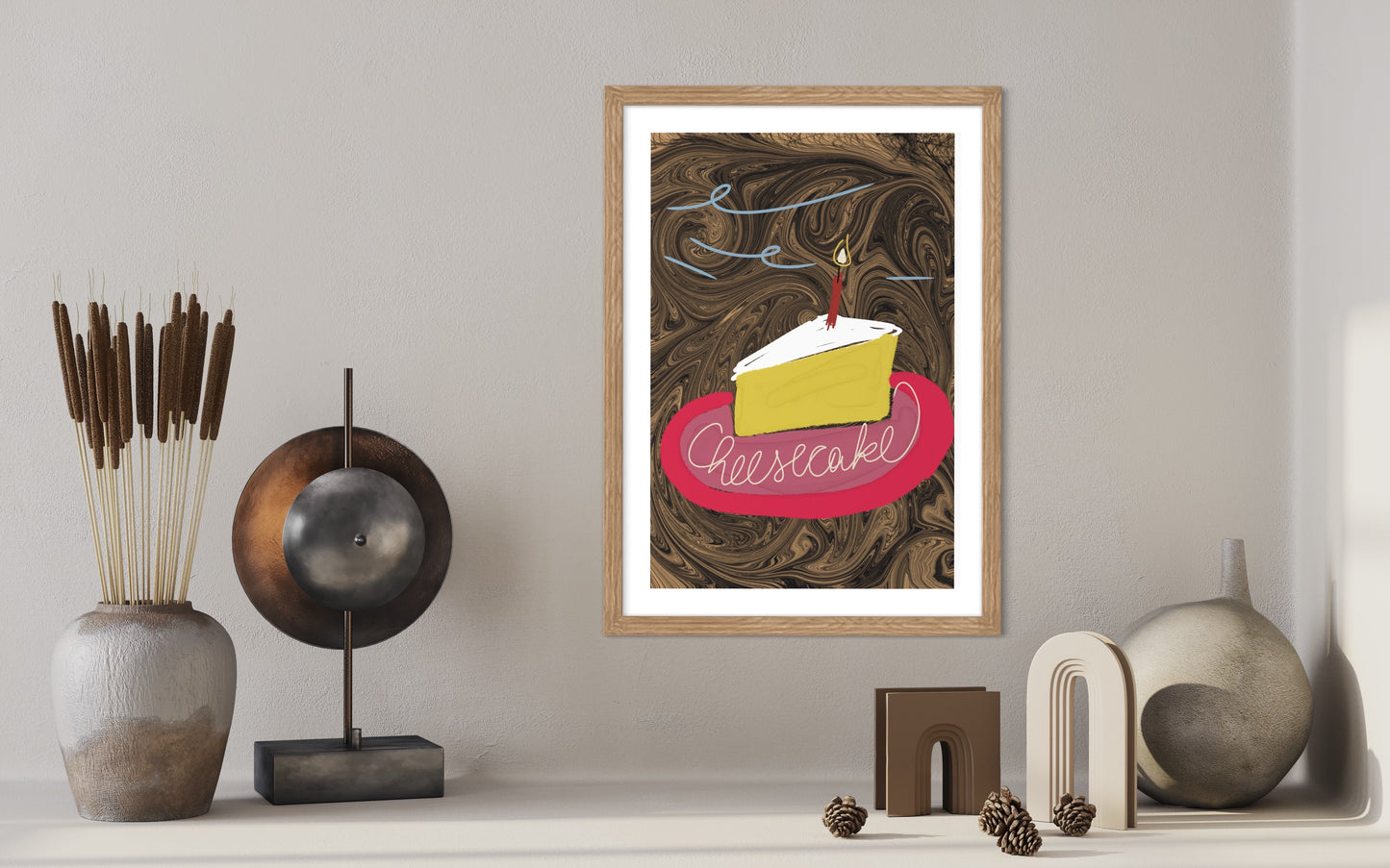 Freya Hearts Premium Poster; Wohnzimmer Poster; Tier Poster; Moderne Wall Art; Cocktail Poster; Küchen Poster; Wandkunst; Cheesecake Poster; Kuchen Poster;