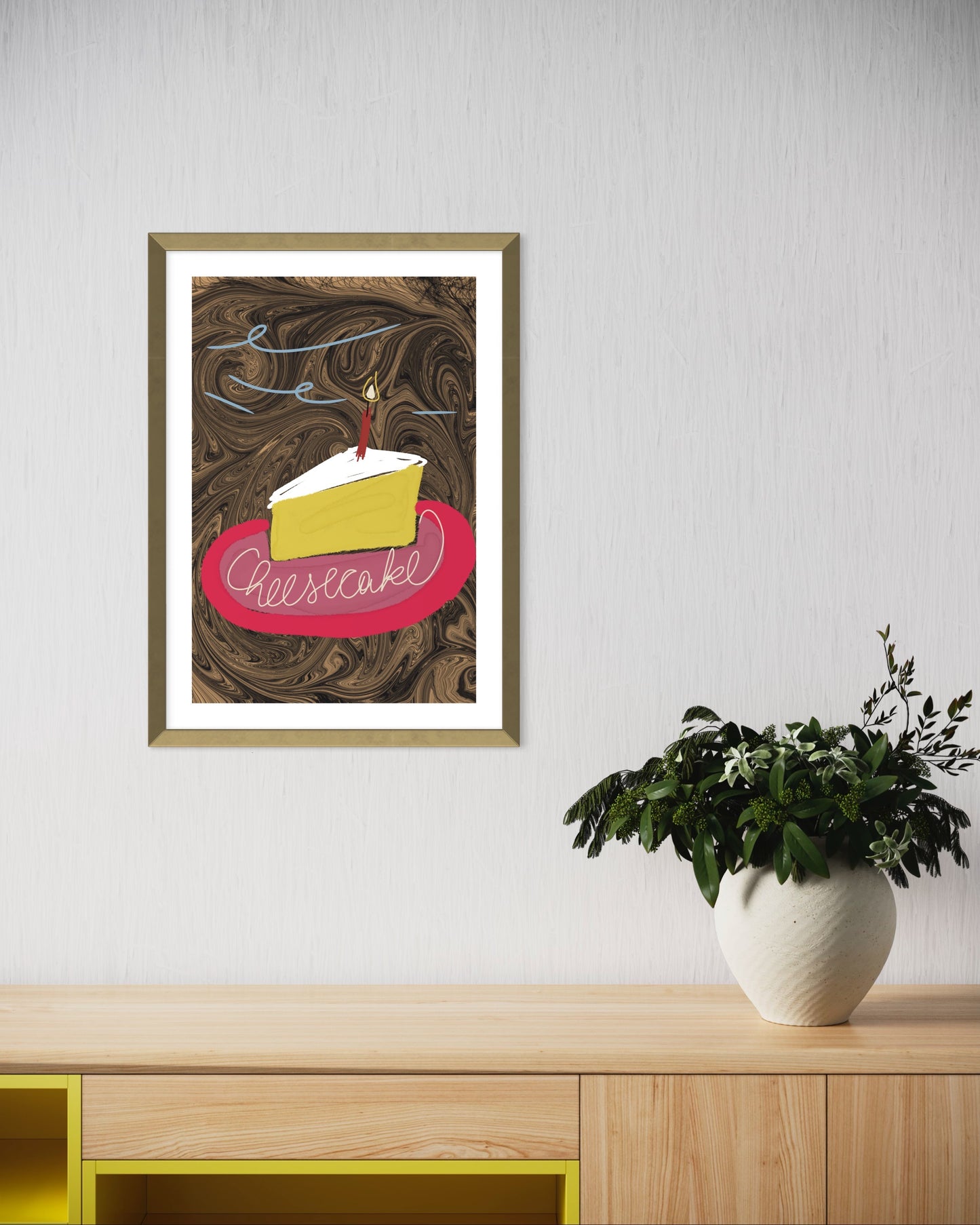 Freya Hearts Premium Poster; Wohnzimmer Poster; Tier Poster; Moderne Wall Art; Cocktail Poster; Küchen Poster; Wandkunst; Cheesecake Poster; Kuchen Poster;