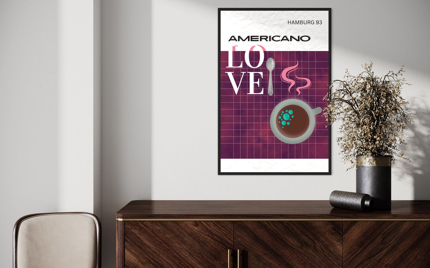 Freya Hearts Premium Poster; Wohnzimmer Poster; Skandinavisches Design; Minimalistisches Poster; Moderne Wall Art; Esszimmer Poster; Küchen Poster; Wandkunst; Kaffee Poster; Coffee love Poster;