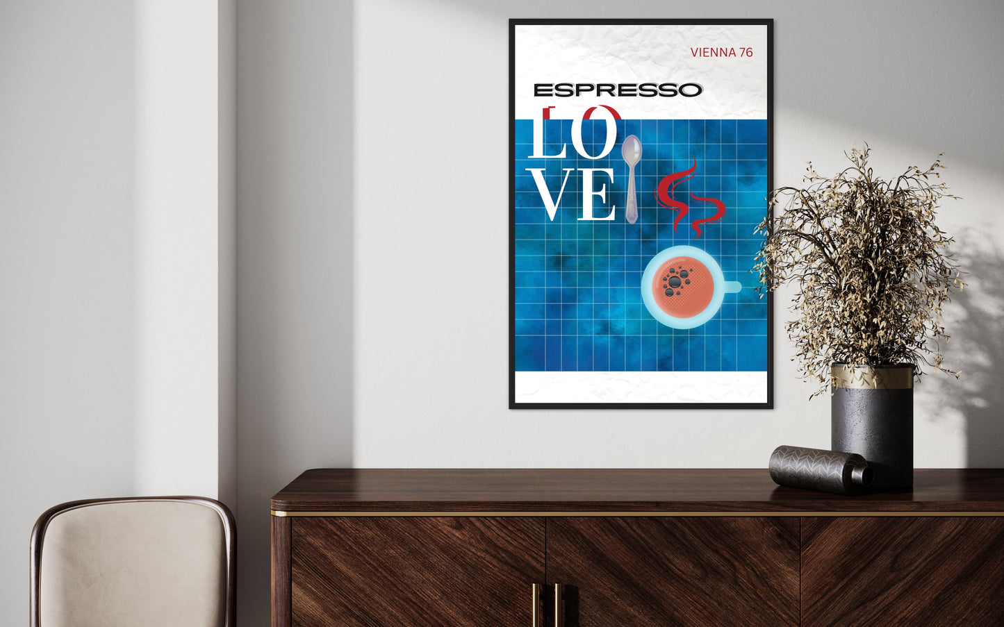 Freya Hearts Premium Poster; Wohnzimmer Poster; Skandinavisches Design; Minimalistisches Poster; Moderne Wall Art; Esszimmer Poster; Küchen Poster; Wandkunst; Kaffee Poster; Coffee love Poster;