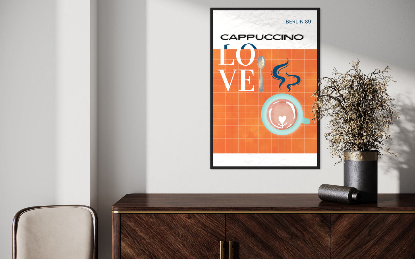 Freya Hearts Premium Poster; Wohnzimmer Poster; Skandinavisches Design; Minimalistisches Poster; Moderne Wall Art; Esszimmer Poster; Küchen Poster; Wandkunst; Kaffee Poster; Coffee love Poster;