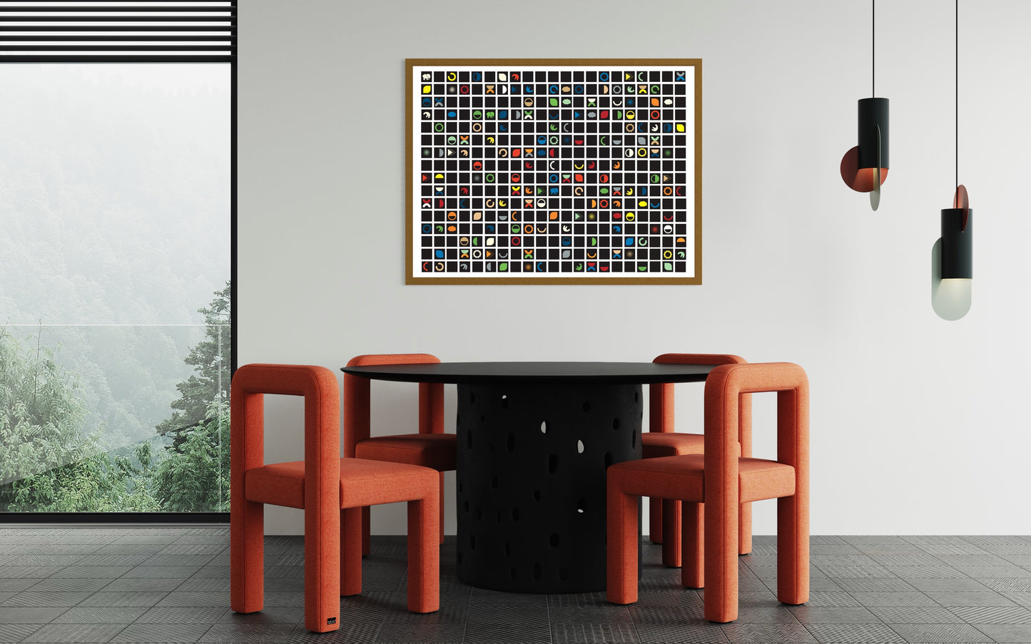 Freya Hearts Premium Poster; Wohnzimmer Poster; Skandinavisches Design; Minimalistisches Poster; Moderne Wall Art; Esszimmer Poster; Küchen Poster; Wandkunst; Minimalististisches Schwarz Weiß Poster;; Pixel Poster;