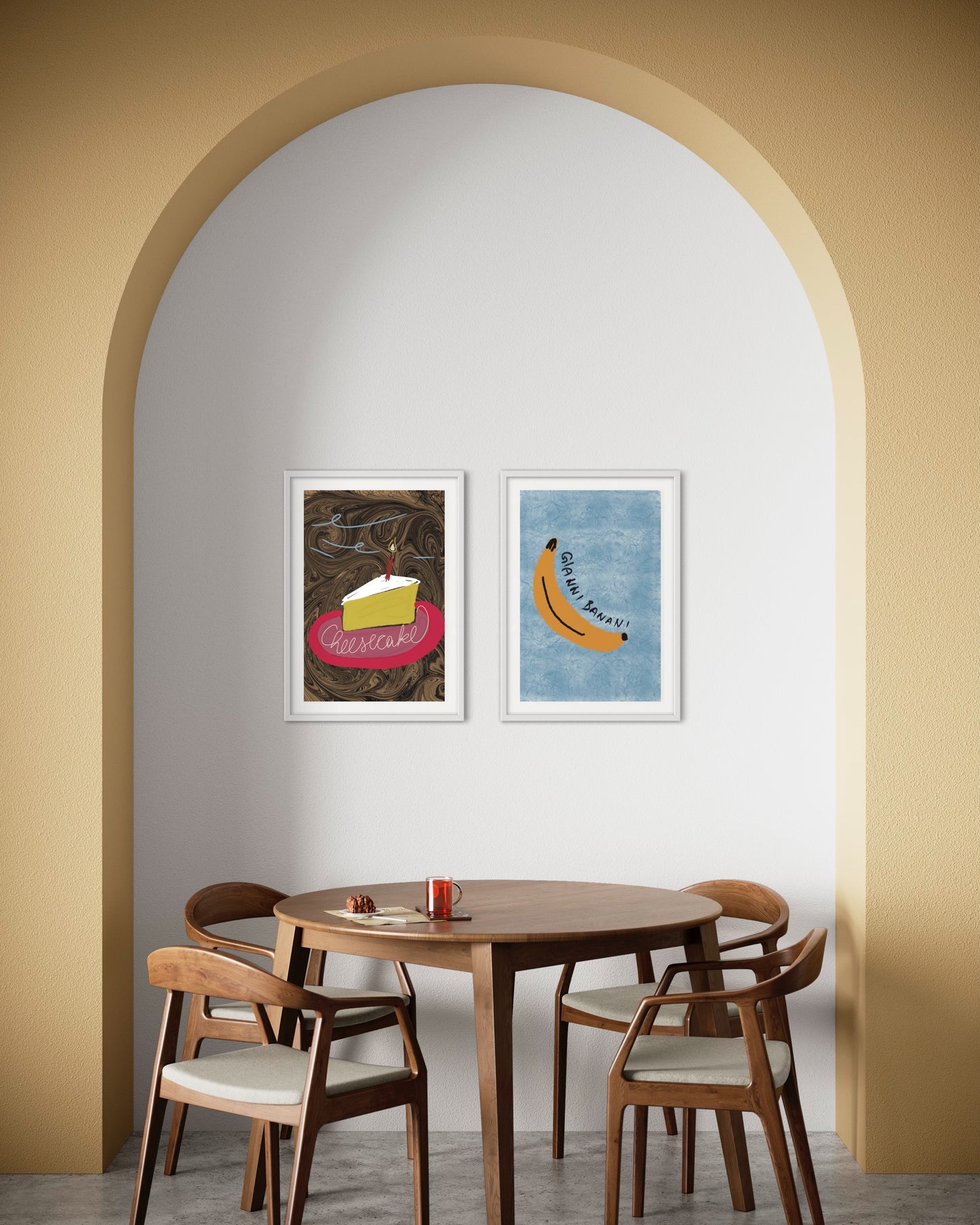 Freya Hearts Premium Poster; Wohnzimmer Poster; Skandinavisches Design; Minimalistisches Poster; Moderne Wall Art; Esszimmer Poster; Küchen Poster; Wandkunst; Banane Poster;