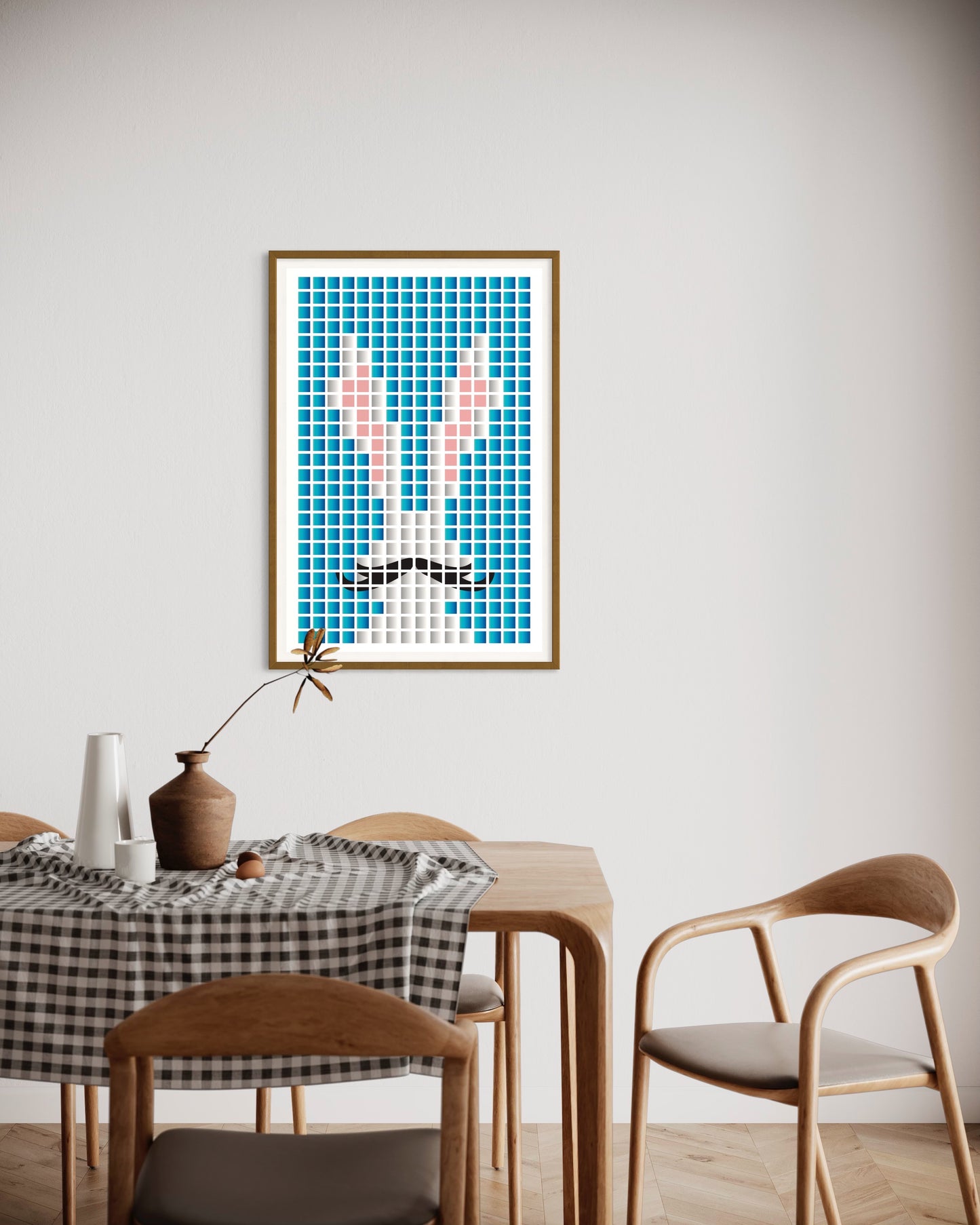 Freya Hearts Premium Poster; Wohnzimmer Poster; Skandinavisches Design; Minimalistisches Poster; Moderne Wall Art; Esszimmer Poster; Küchen Poster; Wandkunst; Kaffee Poster; Hasen poster; Oster Poster; Bunny poster; Pixel Poster;