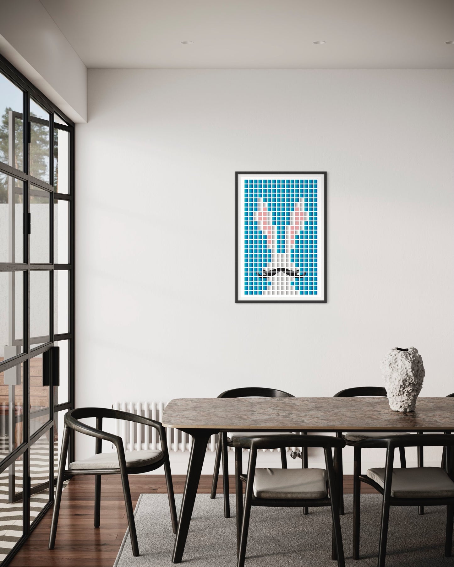 Freya Hearts Premium Poster; Wohnzimmer Poster; Skandinavisches Design; Minimalistisches Poster; Moderne Wall Art; Esszimmer Poster; Küchen Poster; Wandkunst; Kaffee Poster; Hasen poster; Oster Poster; Bunny poster; Pixel Poster;