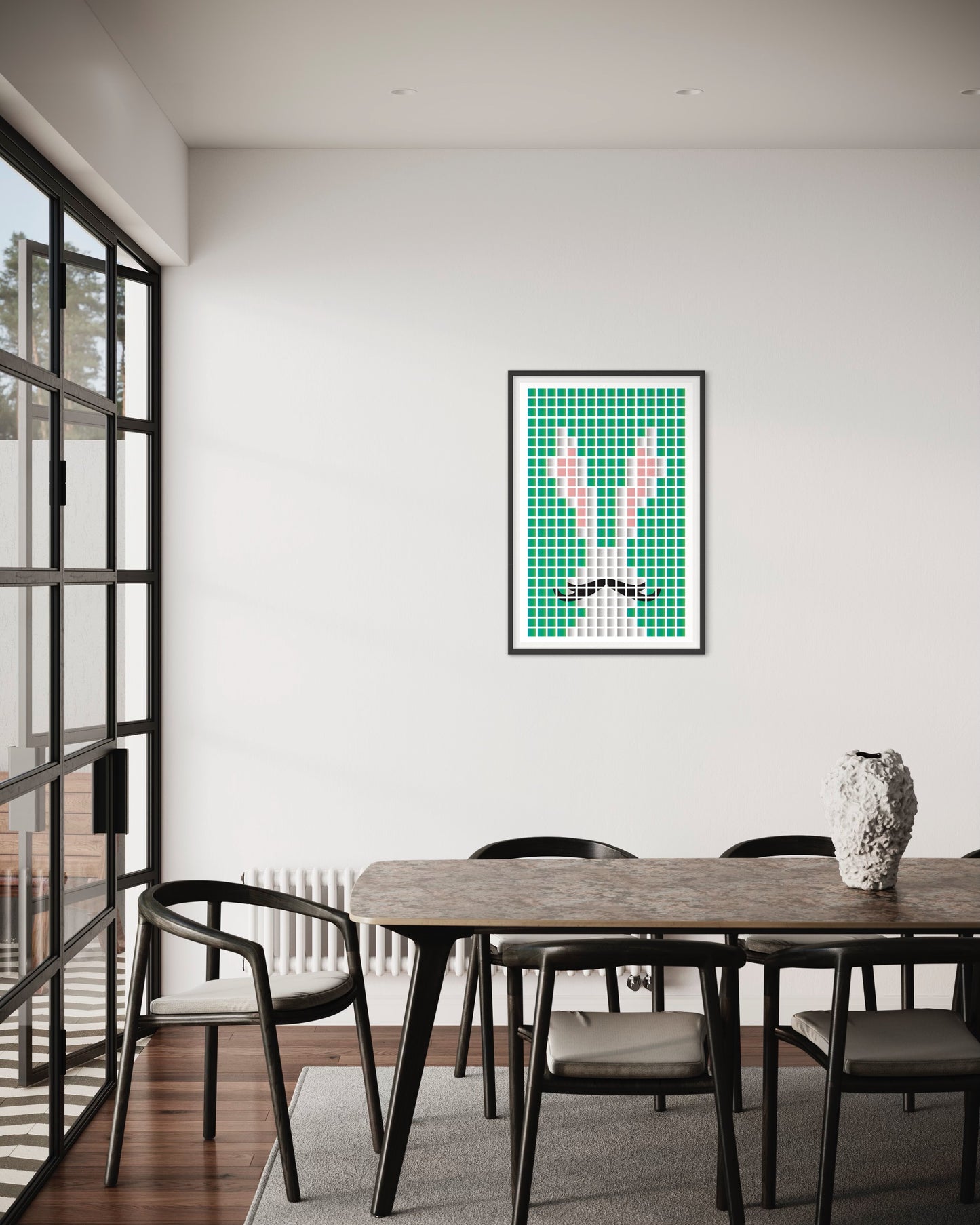 Freya Hearts Premium Poster; Wohnzimmer Poster; Skandinavisches Design; Minimalistisches Poster; Moderne Wall Art; Esszimmer Poster; Küchen Poster; Wandkunst; Kaffee Poster; Hasen poster; Oster Poster; Bunny poster; Pixel Poster;