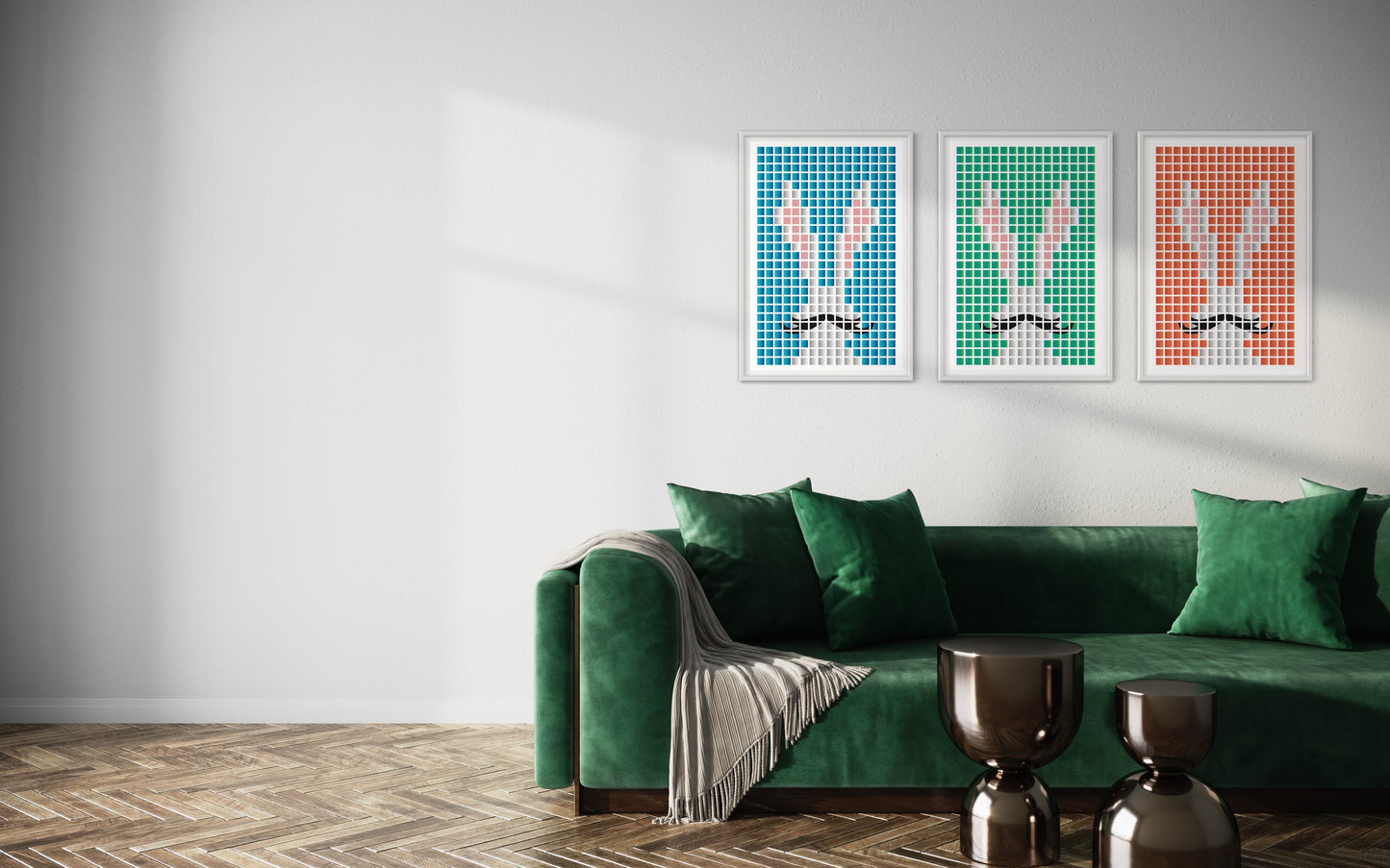 Freya Hearts Premium Poster; Wohnzimmer Poster; Skandinavisches Design; Minimalistisches Poster; Moderne Wall Art; Esszimmer Poster; Küchen Poster; Wandkunst; Kaffee Poster; Hasen poster; Oster Poster; Bunny poster; Pixel Poster;