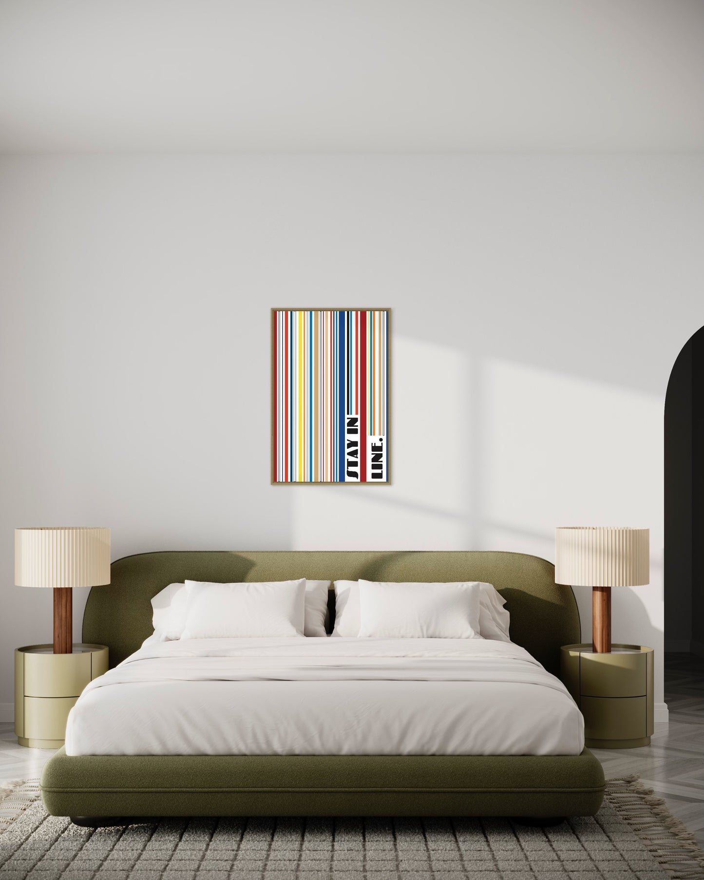 Affiche Premium « Restez en ligne » - (rouge)