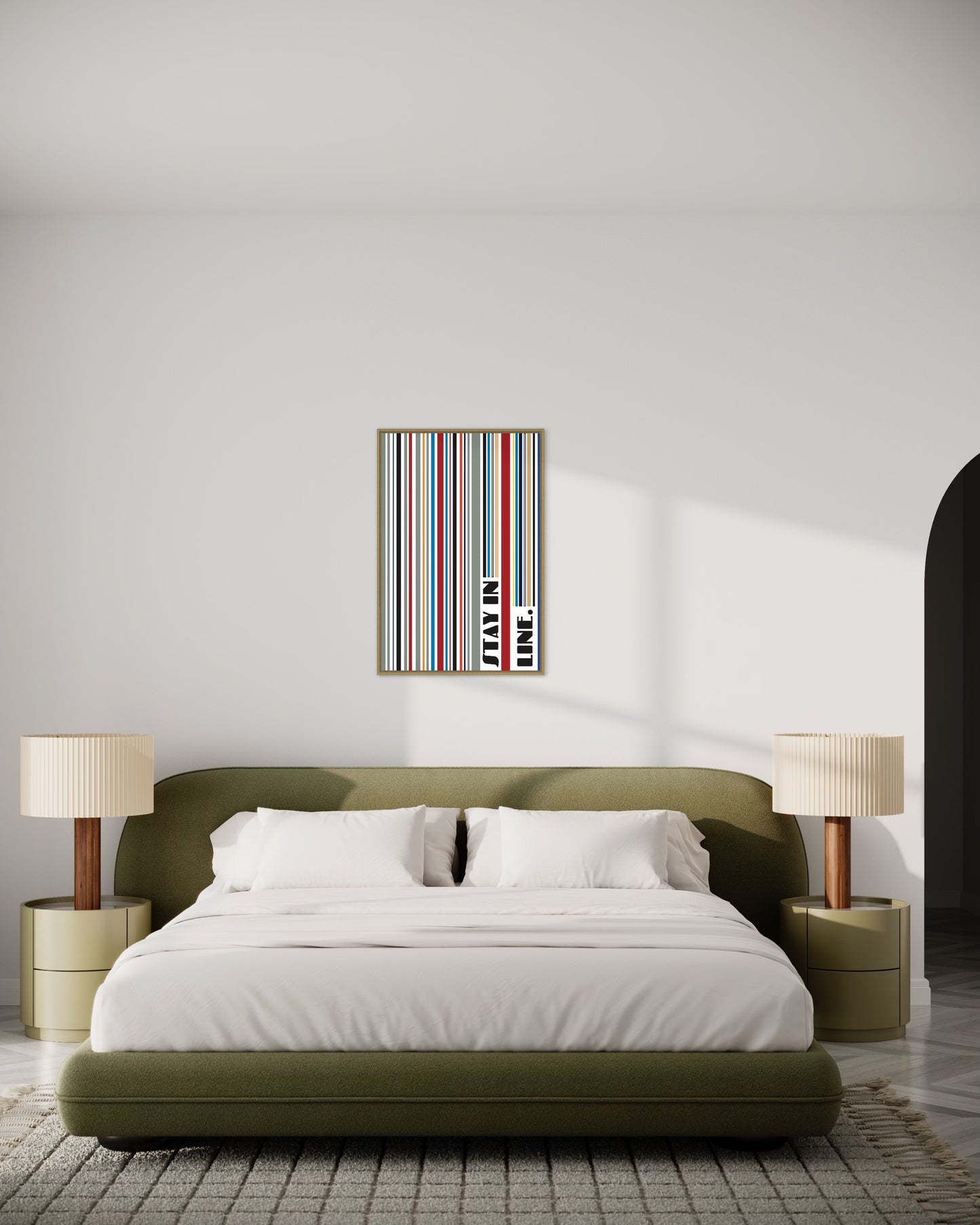 Affiche Premium « Restez en ligne » - (gris)