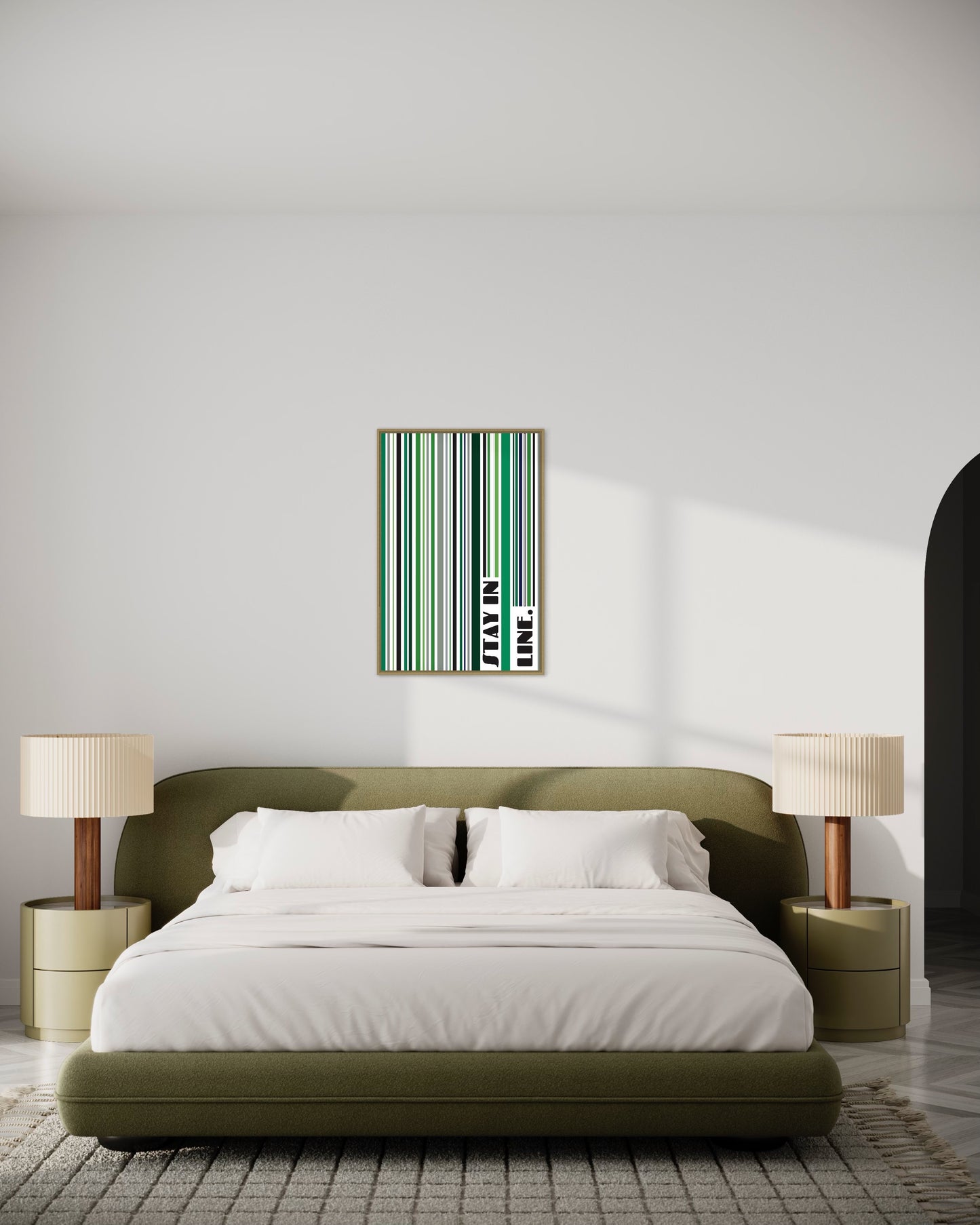 Affiche Premium « Restez en ligne » - (vert)