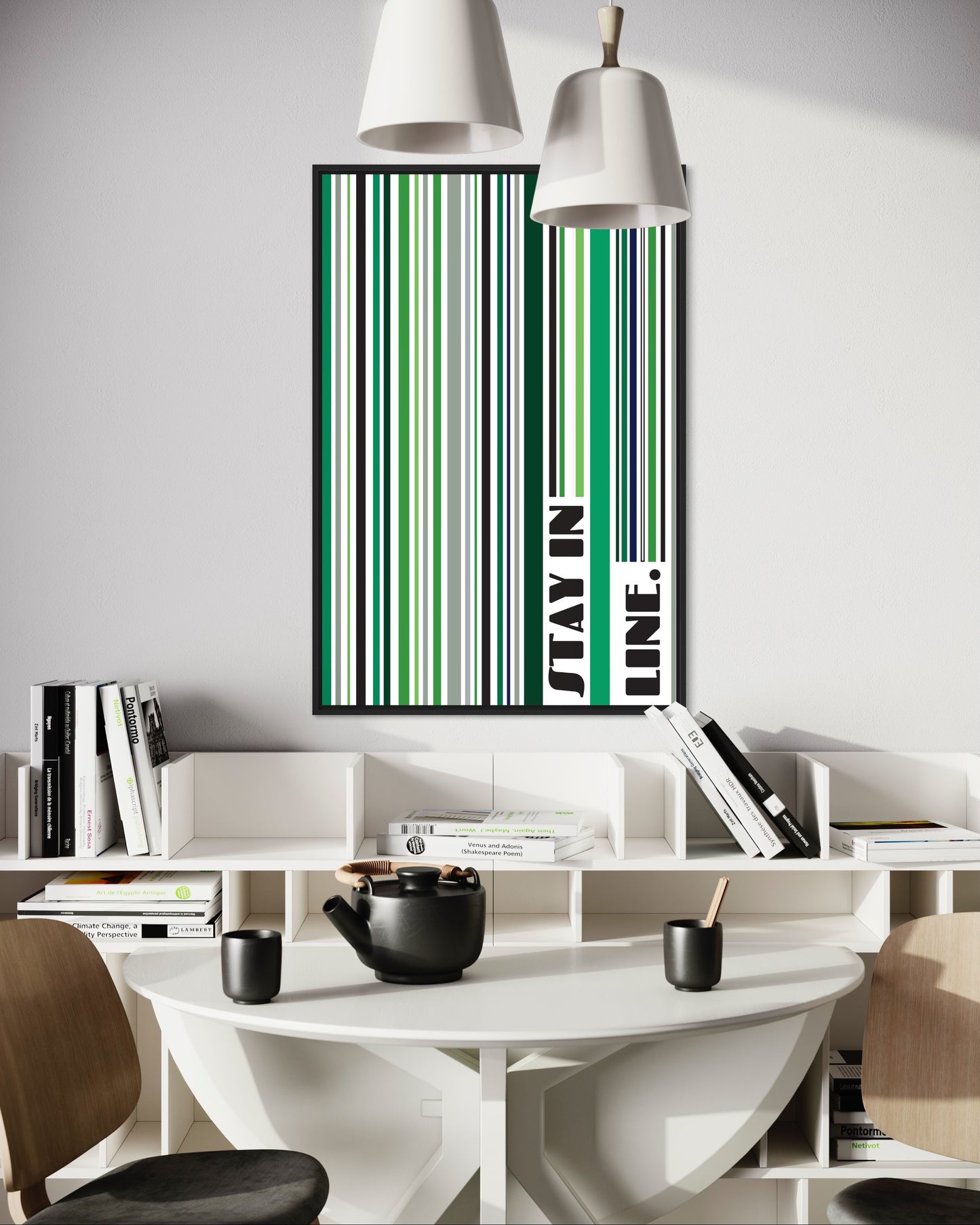 Affiche Premium « Restez en ligne » - (vert)