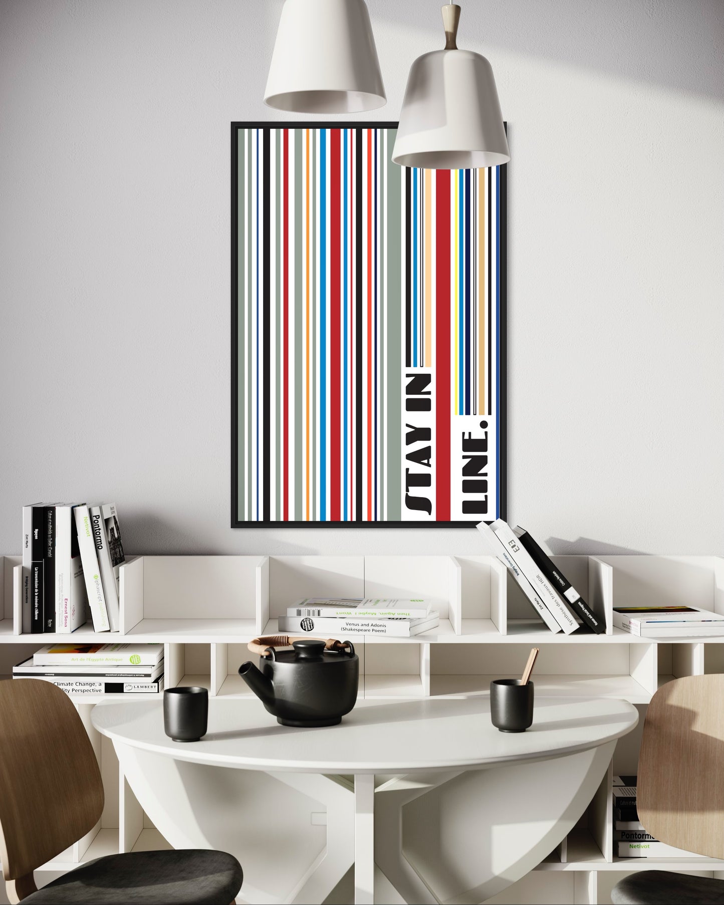 Affiche Premium « Restez en ligne » - (gris)