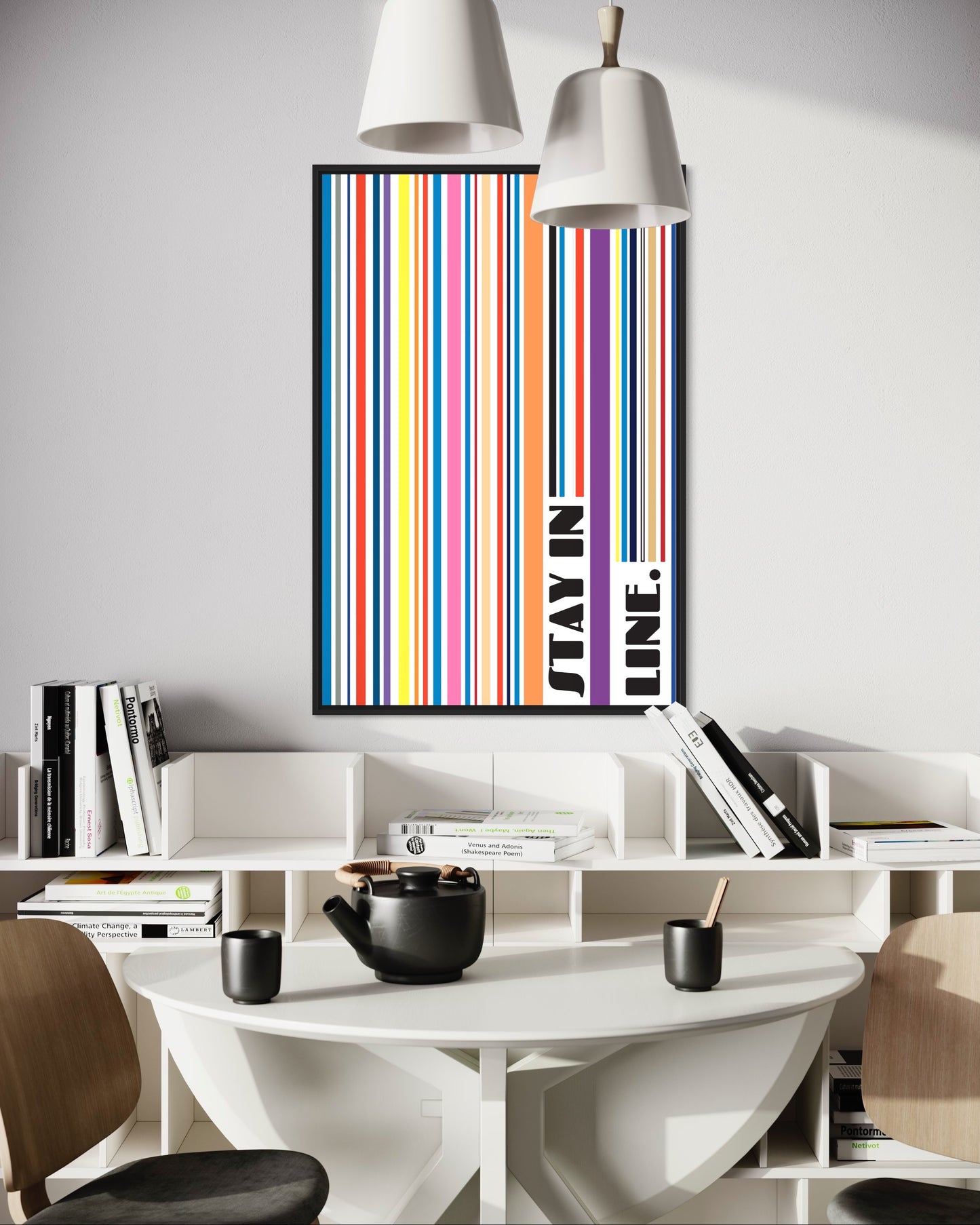 "Stay in Line" Premium Poster - (violett)