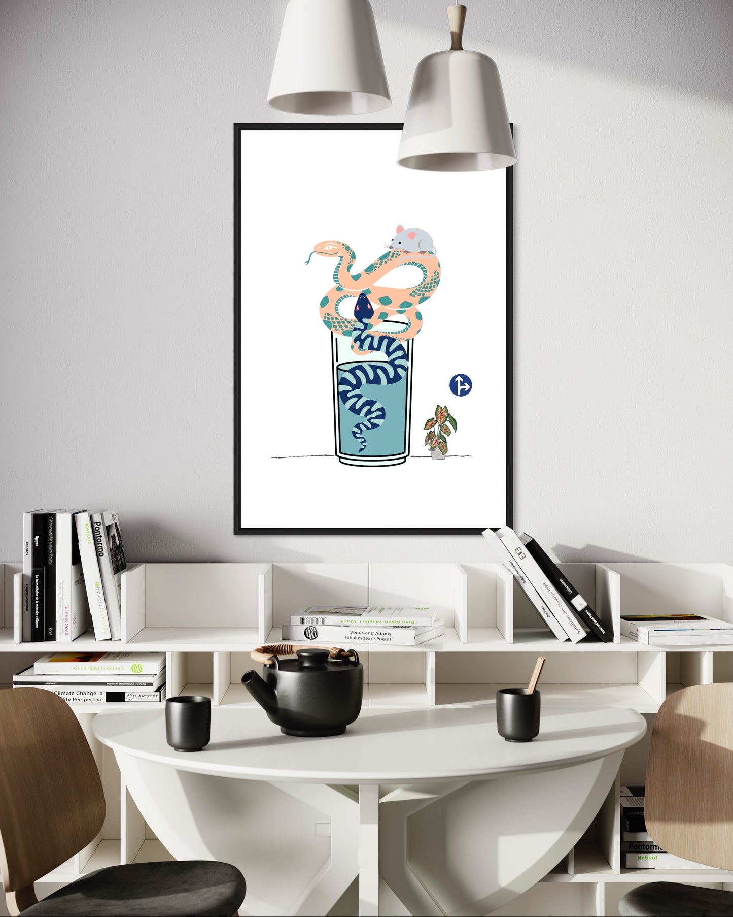 Freya Hearts Premium Poster; Wohnzimmer Poster; Tier Poster; Moderne Wall Art; Cocktail Poster; Küchen Poster; Wandkunst