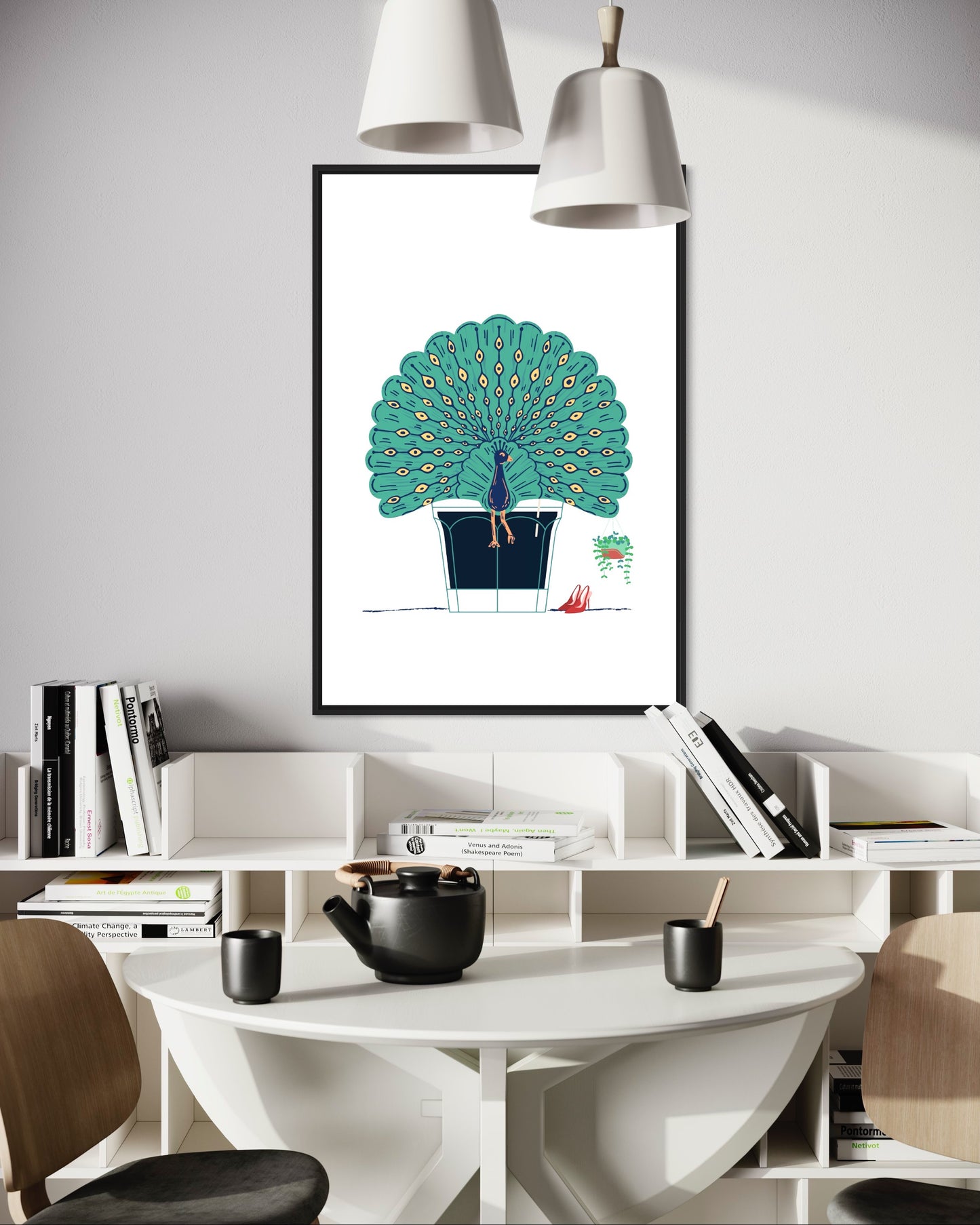 Freya Hearts Premium Poster; Wohnzimmer Poster; Tier Poster; Moderne Wall Art; Cocktail Poster; Küchen Poster; Wandkunst; Pfau Poster; Peacock Poster;