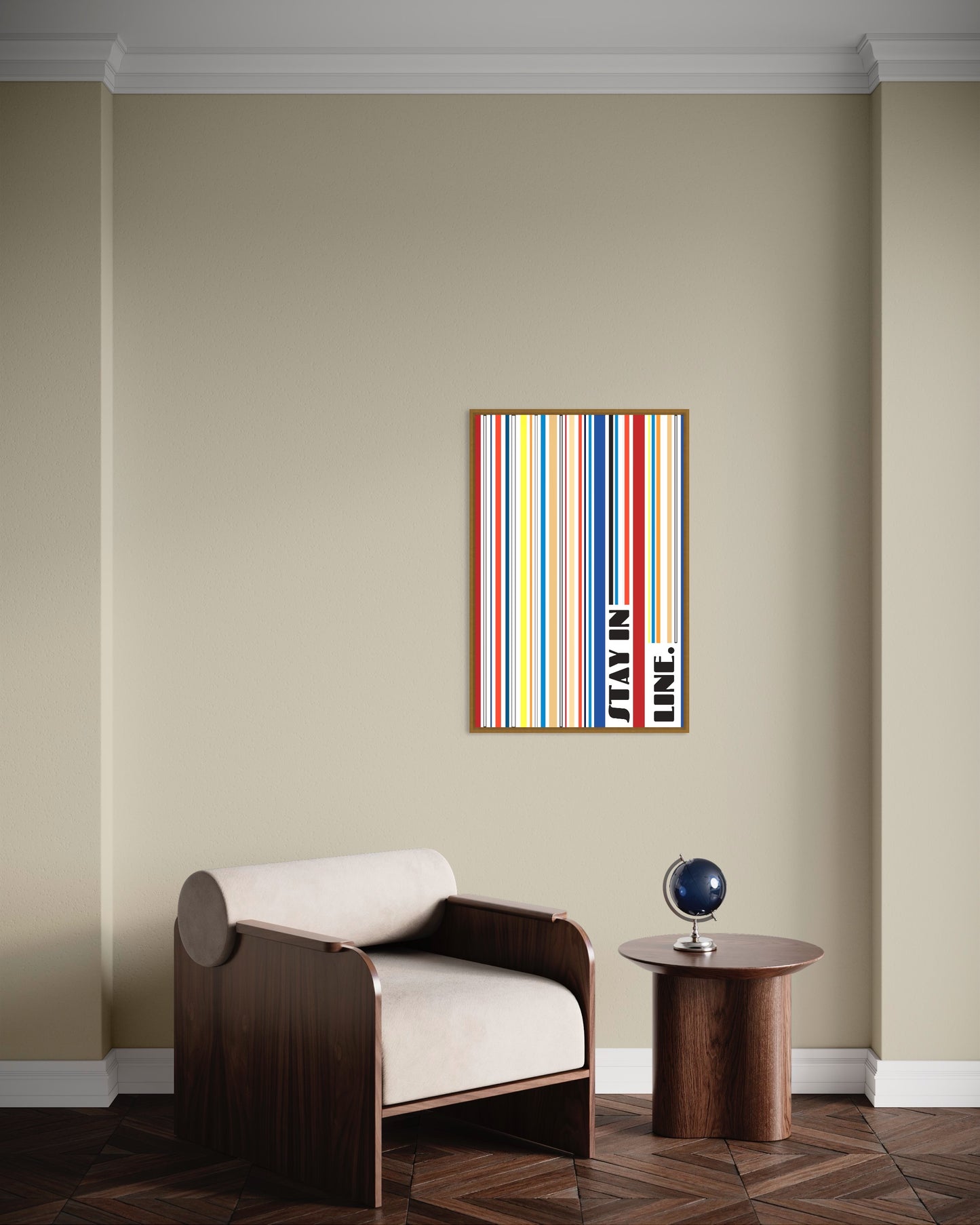 Affiche Premium « Restez en ligne » - (rouge)