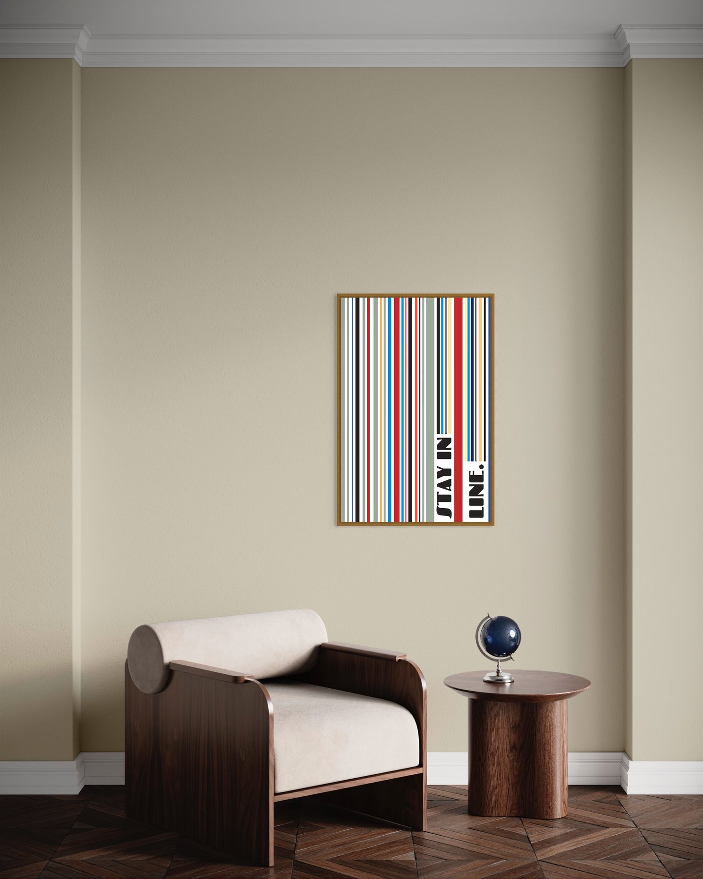 Affiche Premium « Restez en ligne » - (gris)
