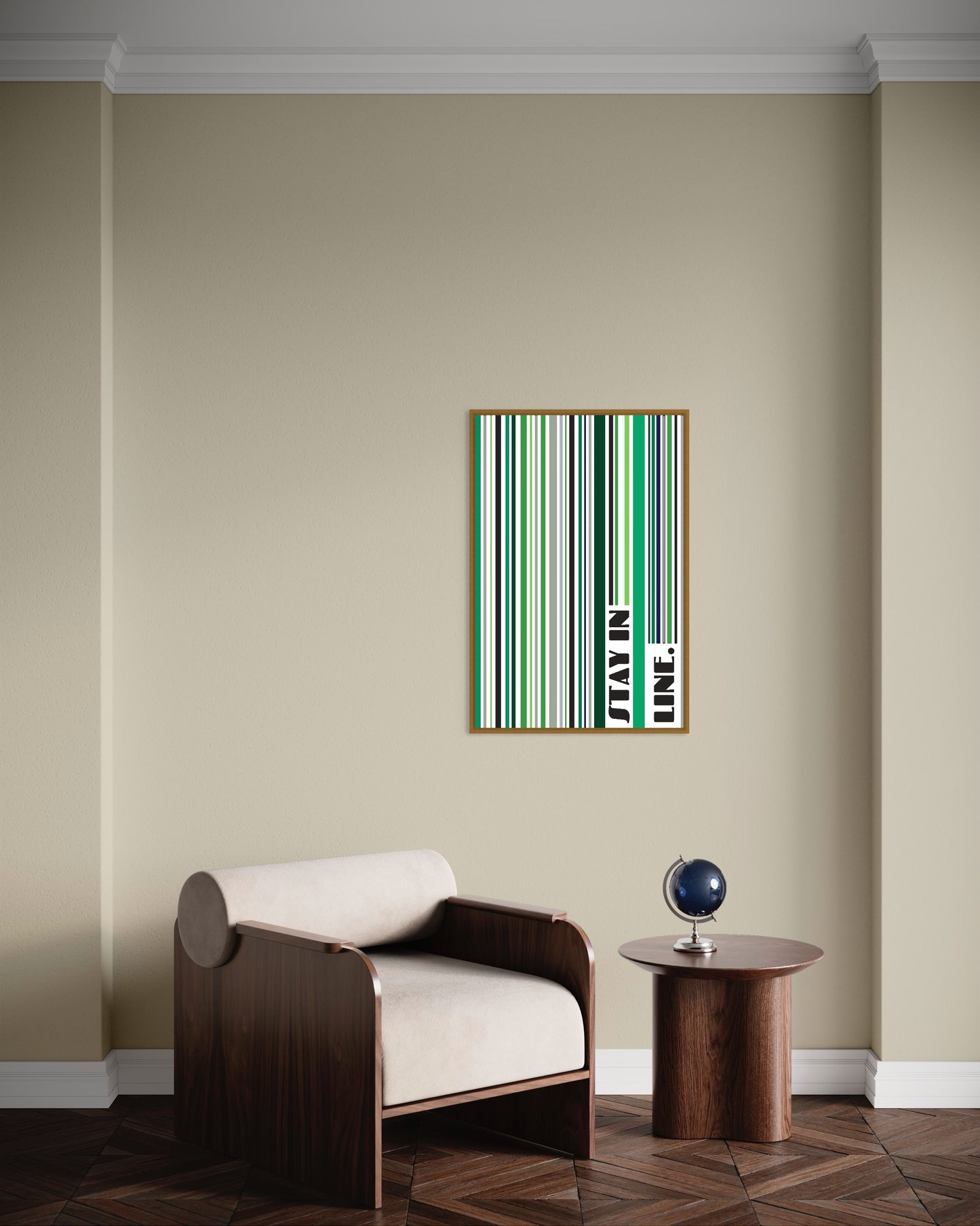 Affiche Premium « Restez en ligne » - (vert)