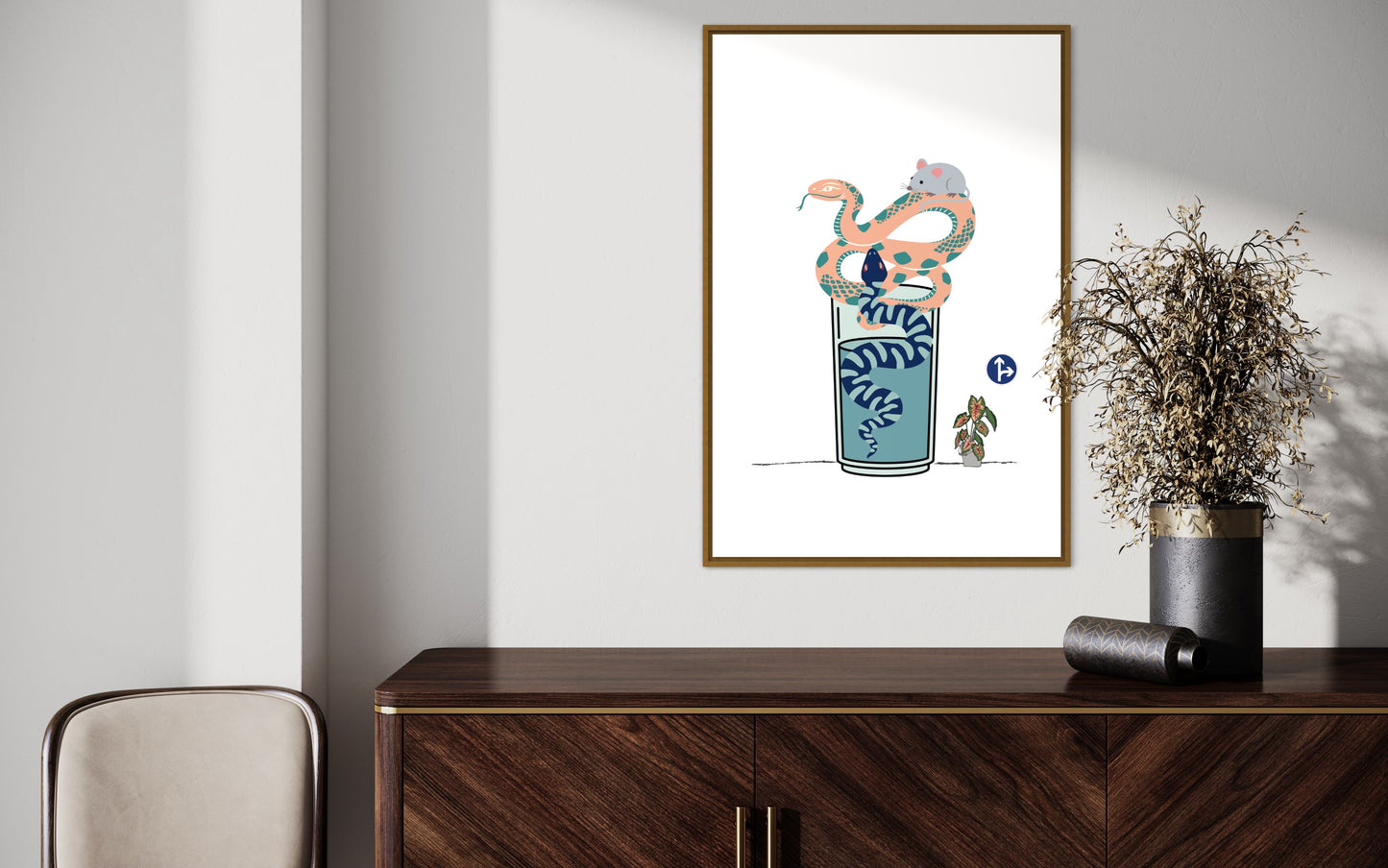 Freya Hearts Premium Poster; Wohnzimmer Poster; Tier Poster; Moderne Wall Art; Cocktail Poster; Küchen Poster; Wandkunst