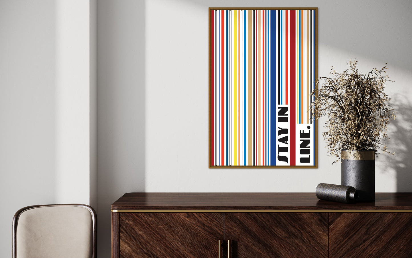 Affiche Premium « Restez en ligne » - (rouge)