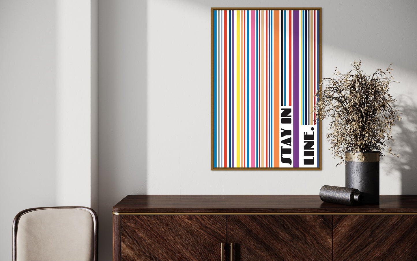 "Stay in Line" Premium Poster - (violett)