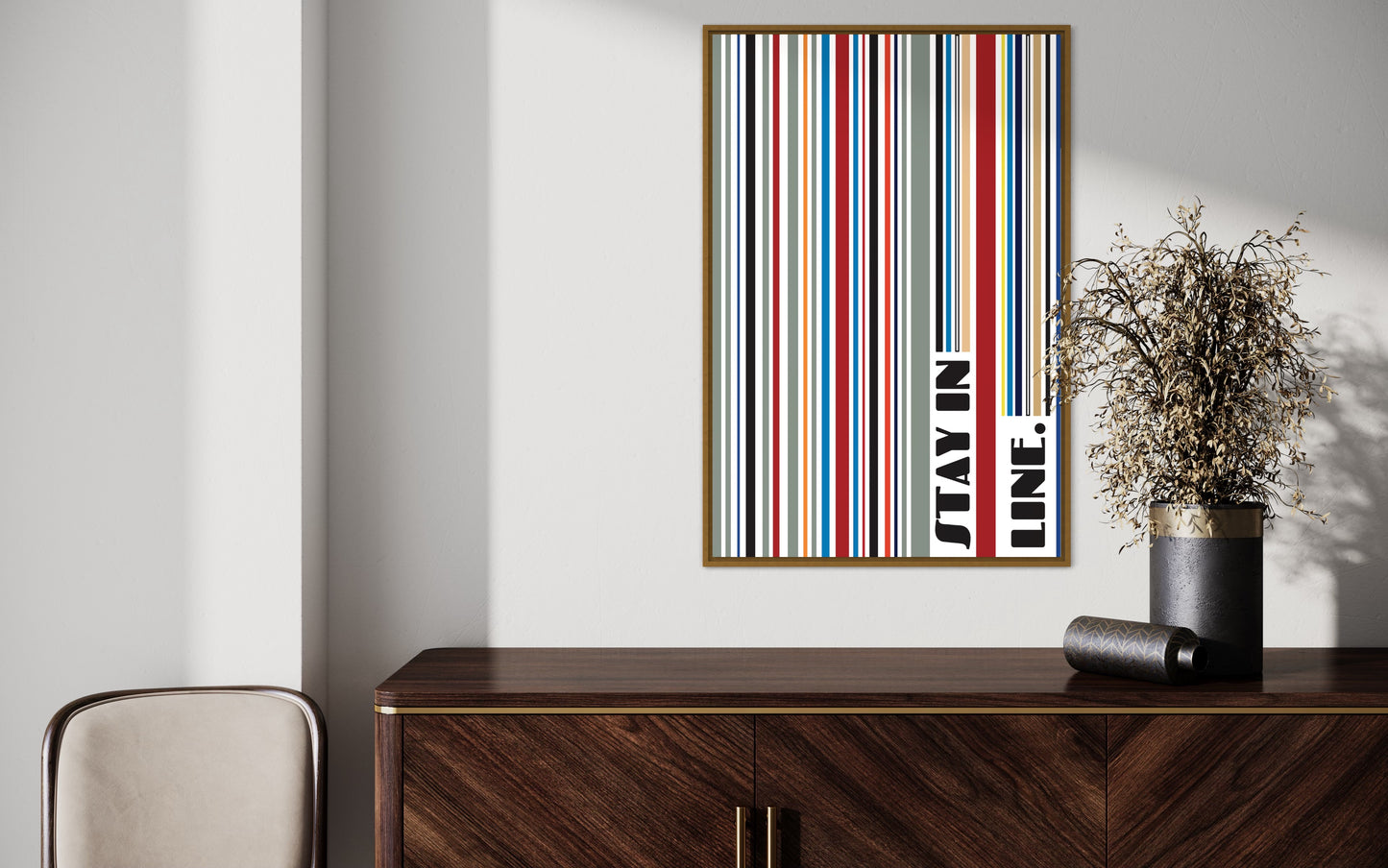 Affiche Premium « Restez en ligne » - (gris)