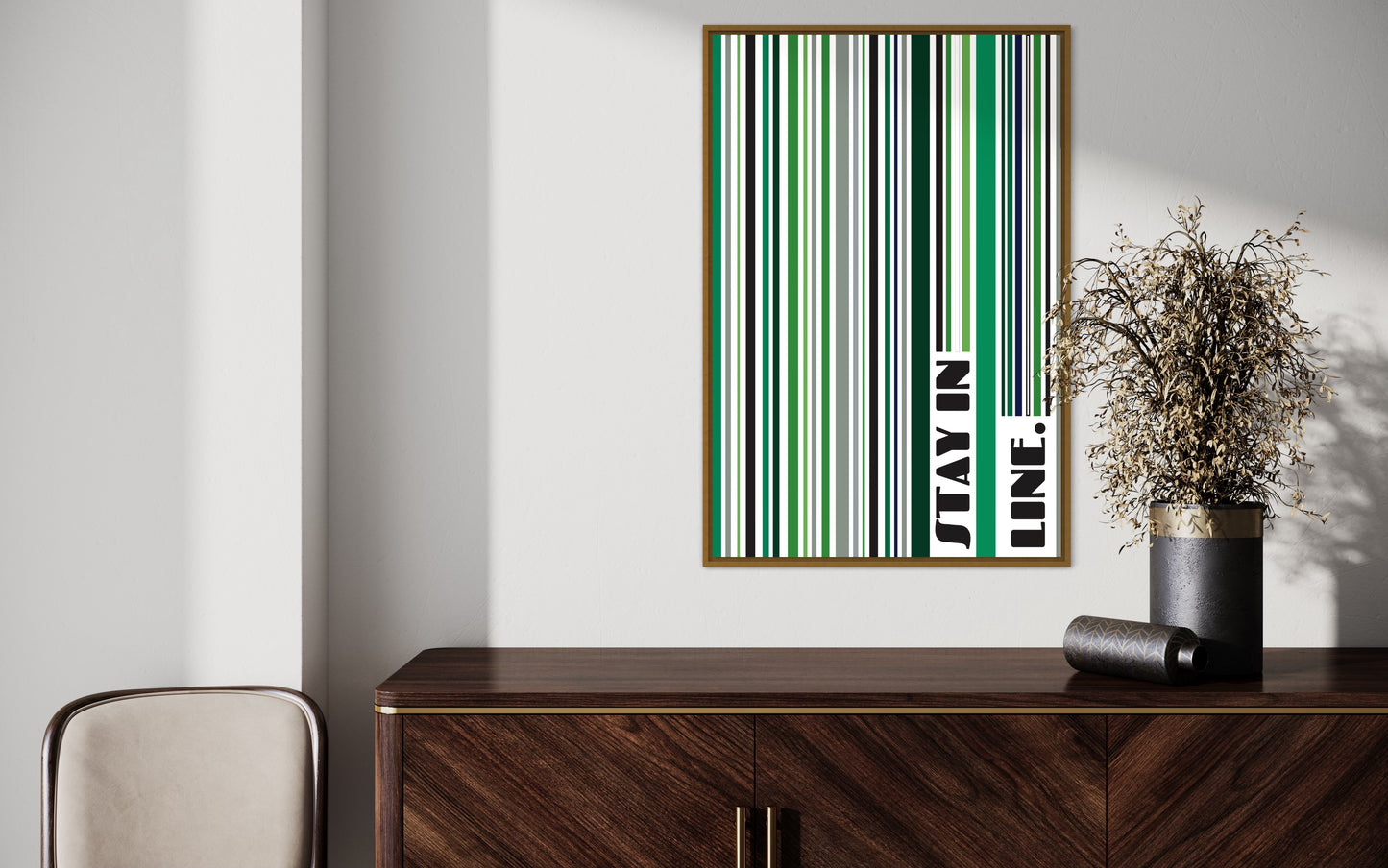 Affiche Premium « Restez en ligne » - (vert)