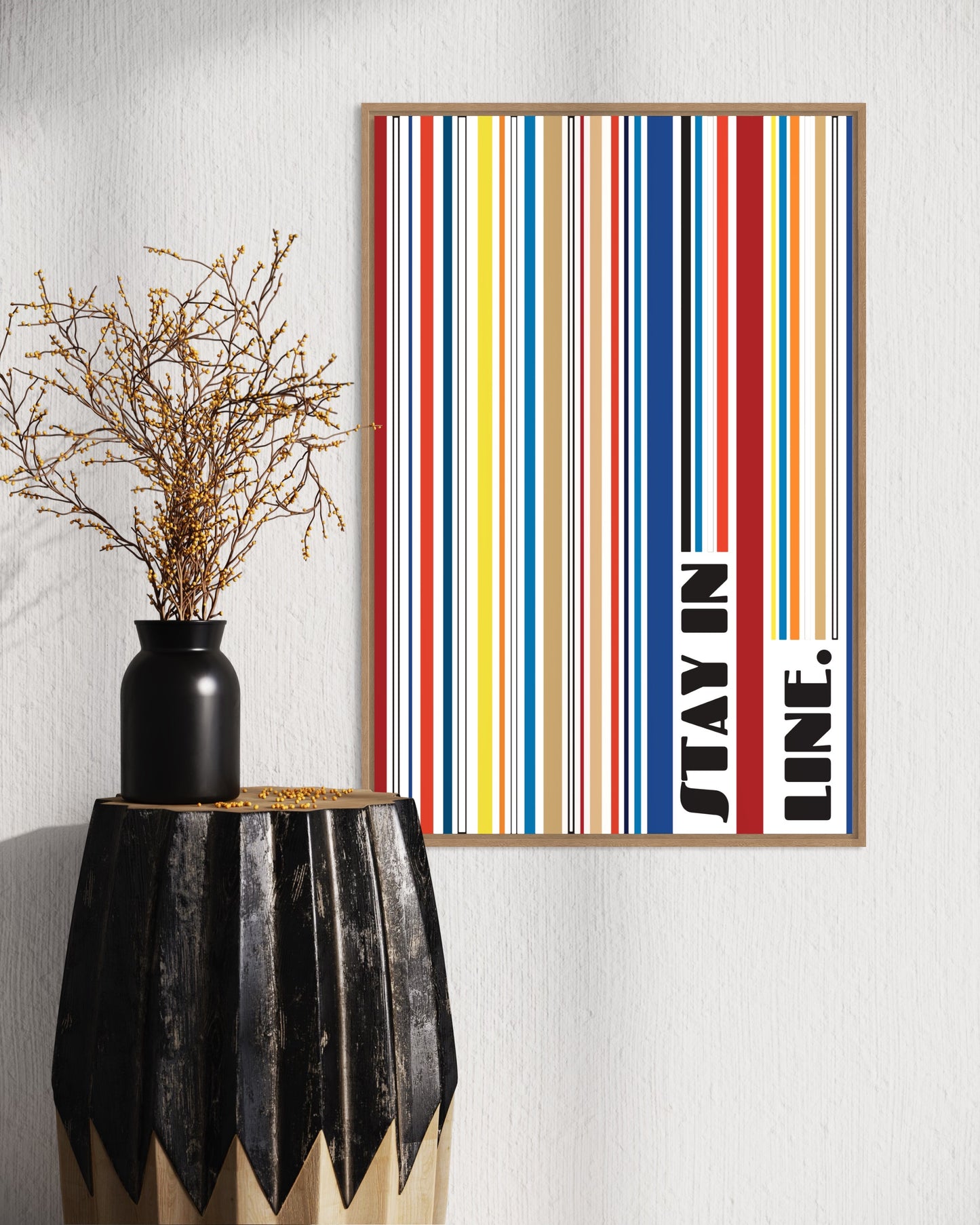 Affiche Premium « Restez en ligne » - (rouge)
