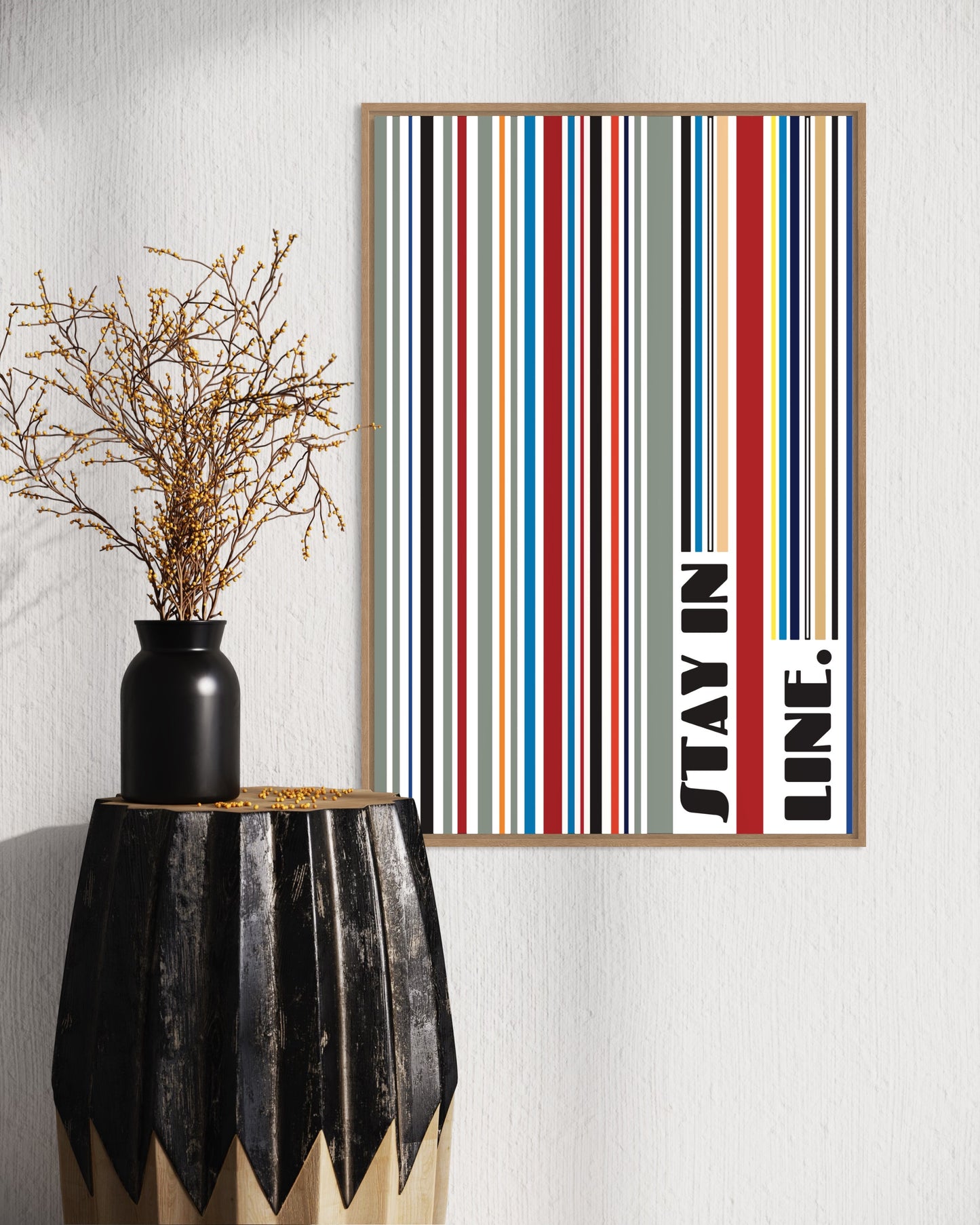 Affiche Premium « Restez en ligne » - (gris)