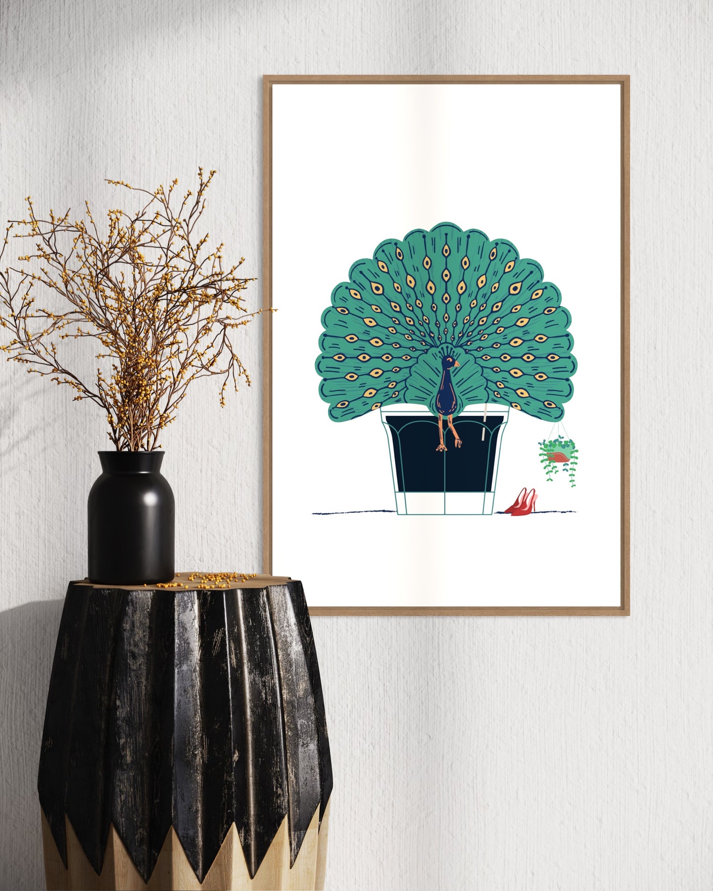 Freya Hearts Premium Poster; Wohnzimmer Poster; Tier Poster; Moderne Wall Art; Cocktail Poster; Küchen Poster; Wandkunst; Pfau Poster; Peacock Poster;
