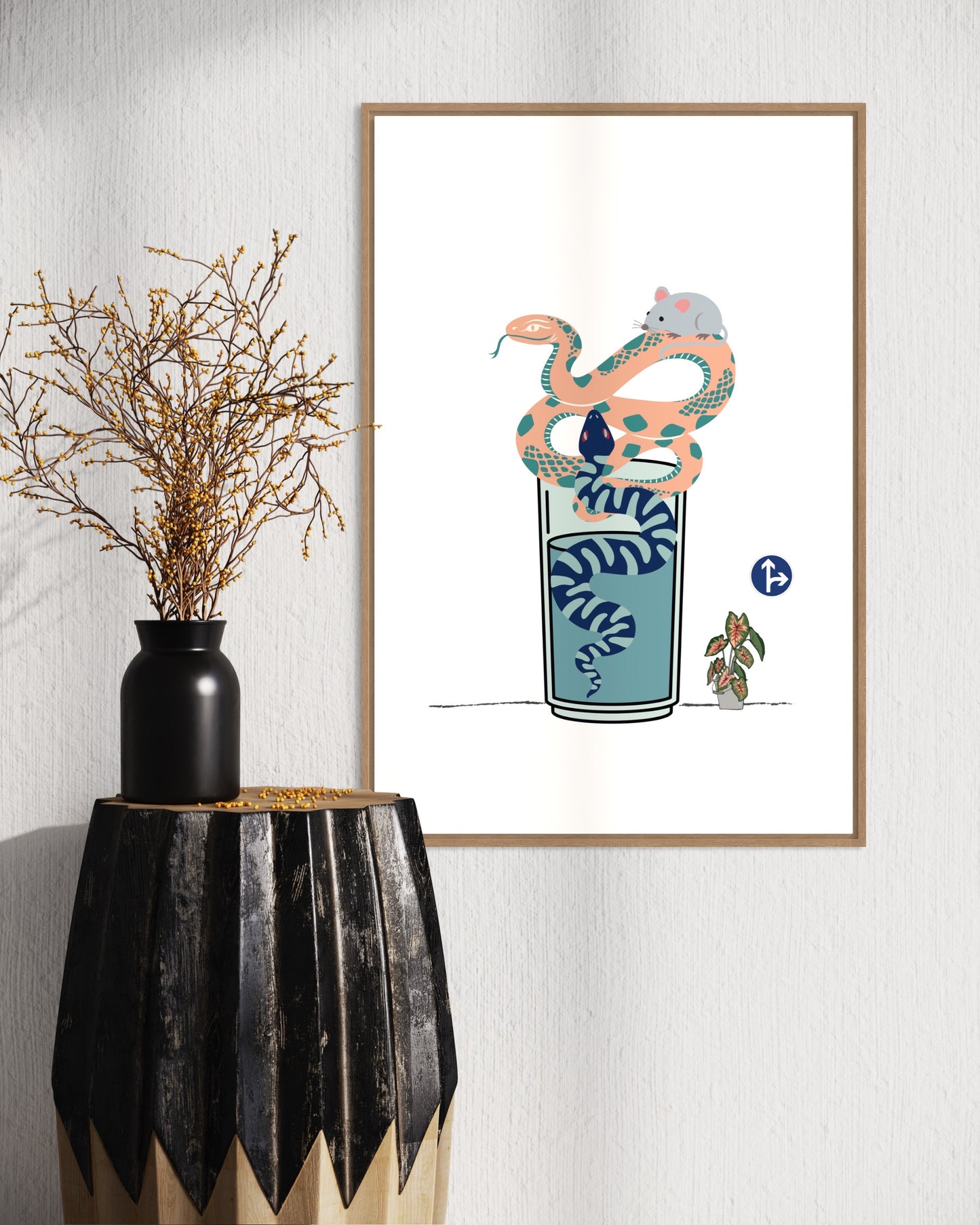 Freya Hearts Premium Poster; Wohnzimmer Poster; Tier Poster; Moderne Wall Art; Cocktail Poster; Küchen Poster; Wandkunst
