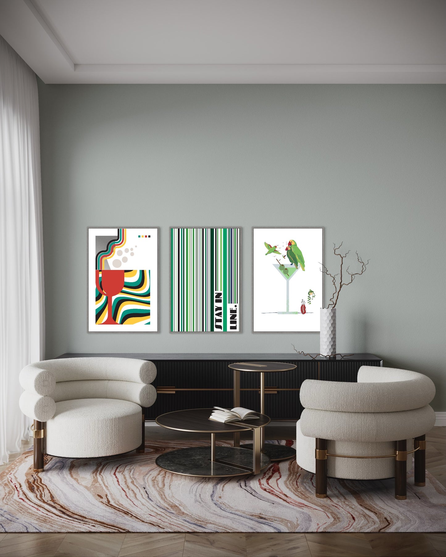Freya Hearts Premium Poster; Wohnzimmer Poster; Tier Poster; Moderne Wall Art; Cocktail Poster; Küchen Poster; Wandkunst