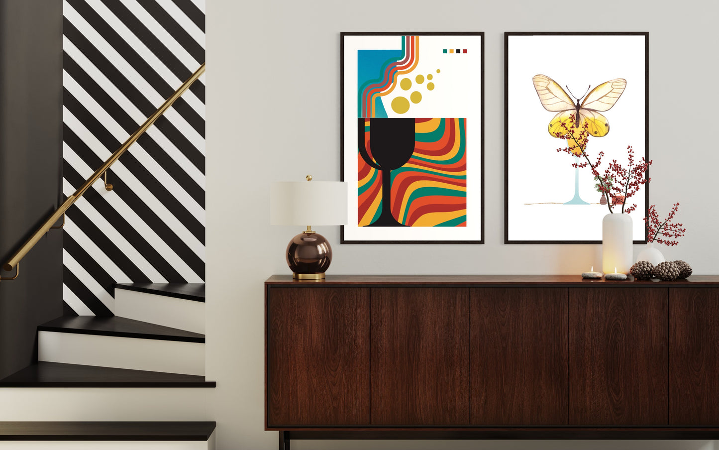Freya Hearts Premium Poster; Wohnzimmer Poster; Tier Poster; Moderne Wall Art; Cocktail Poster; Küchen Poster; Wandkunst
