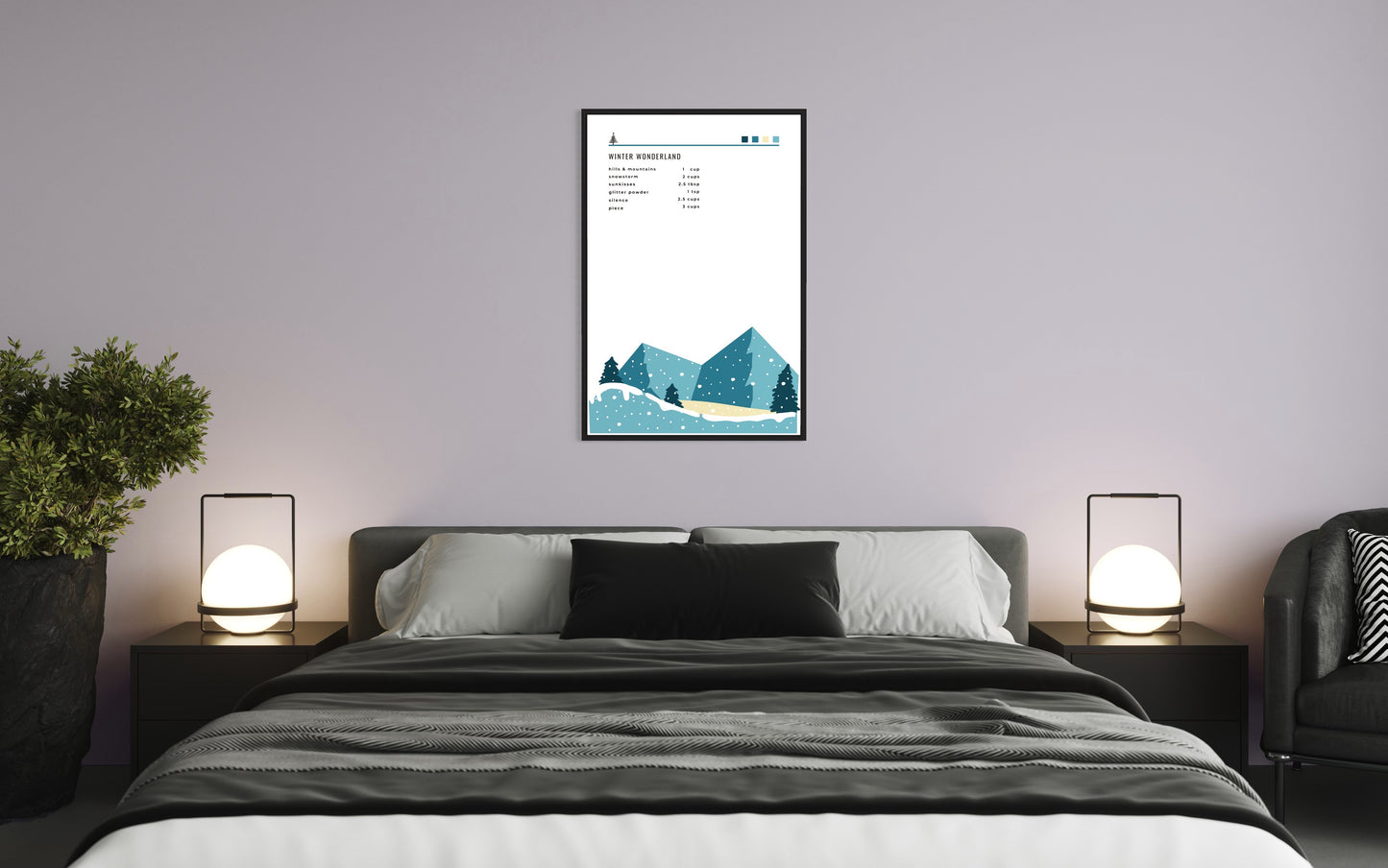Affiche Premium "Winter Wonderland" - (bleu)