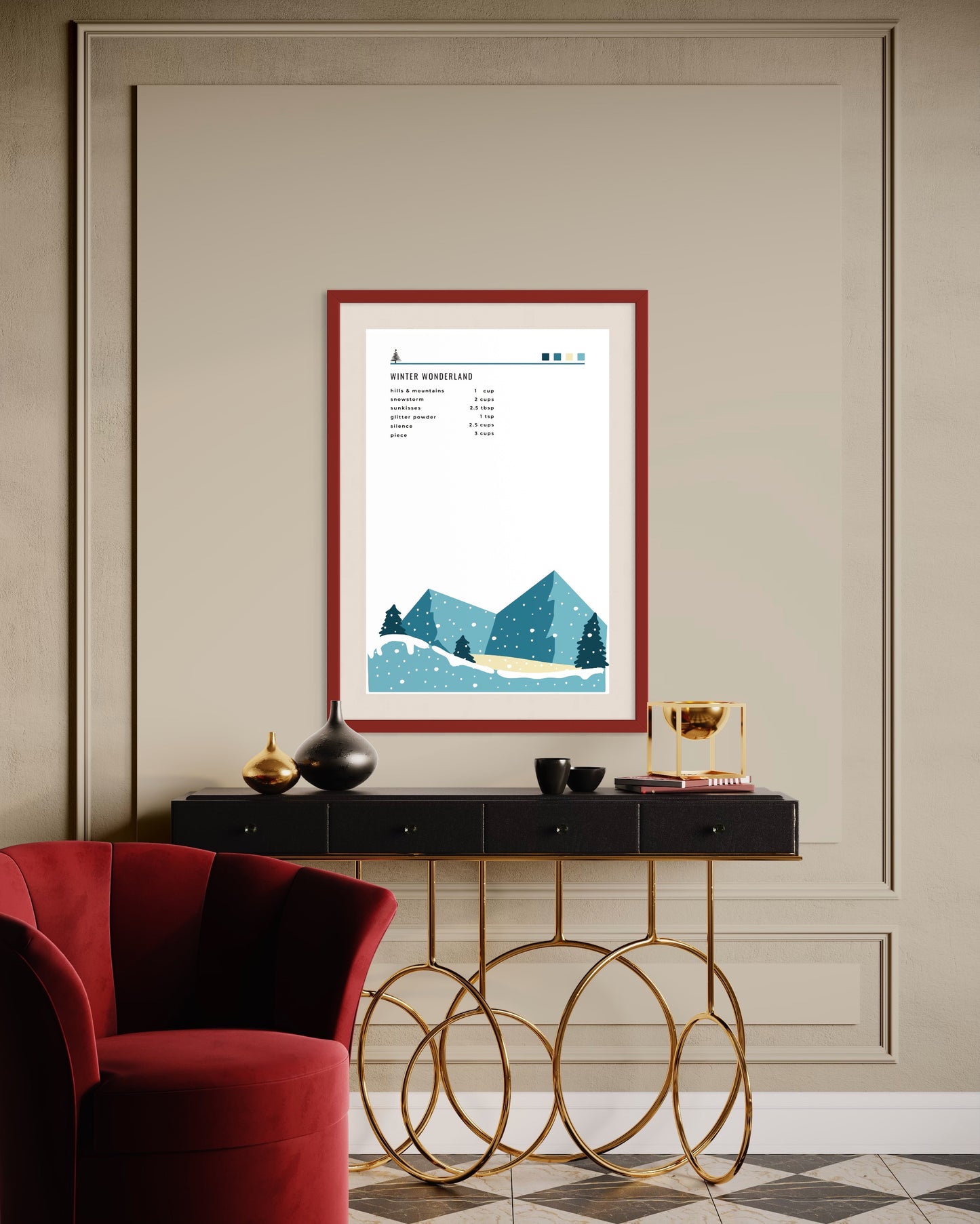 Affiche Premium "Winter Wonderland" - (bleu)