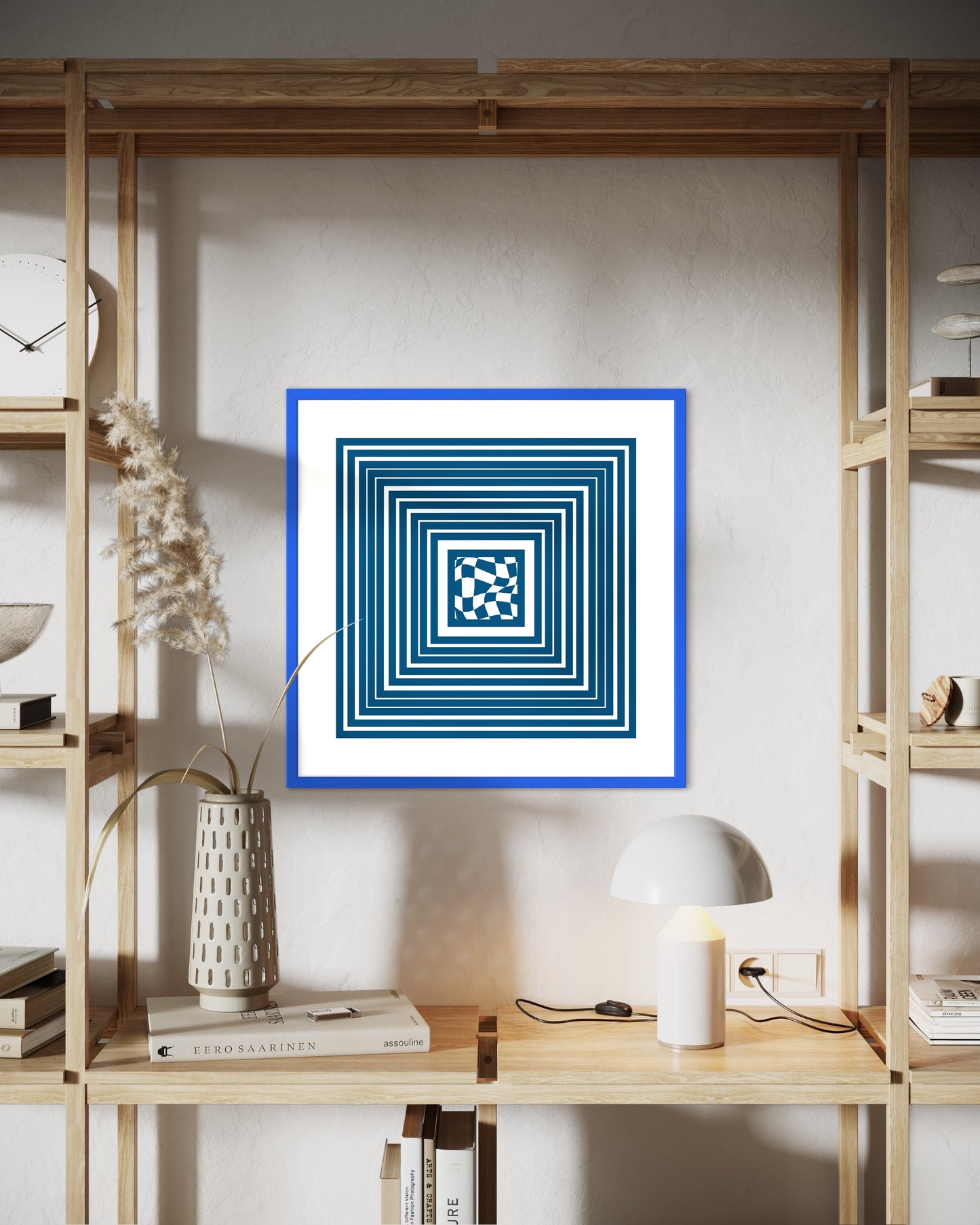 "Square" Premium Poster - (blau)