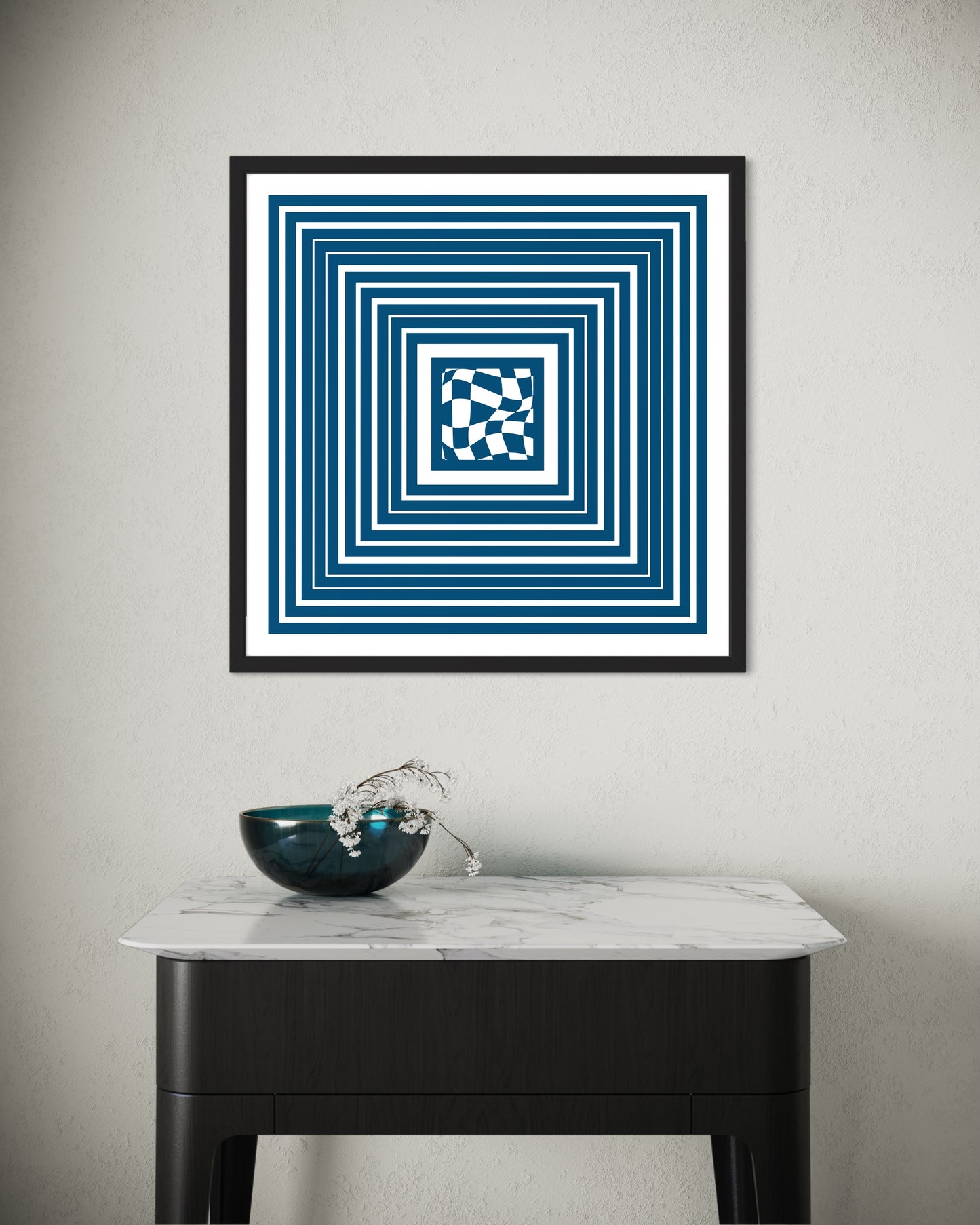 "Square" Premium Poster - (blau)