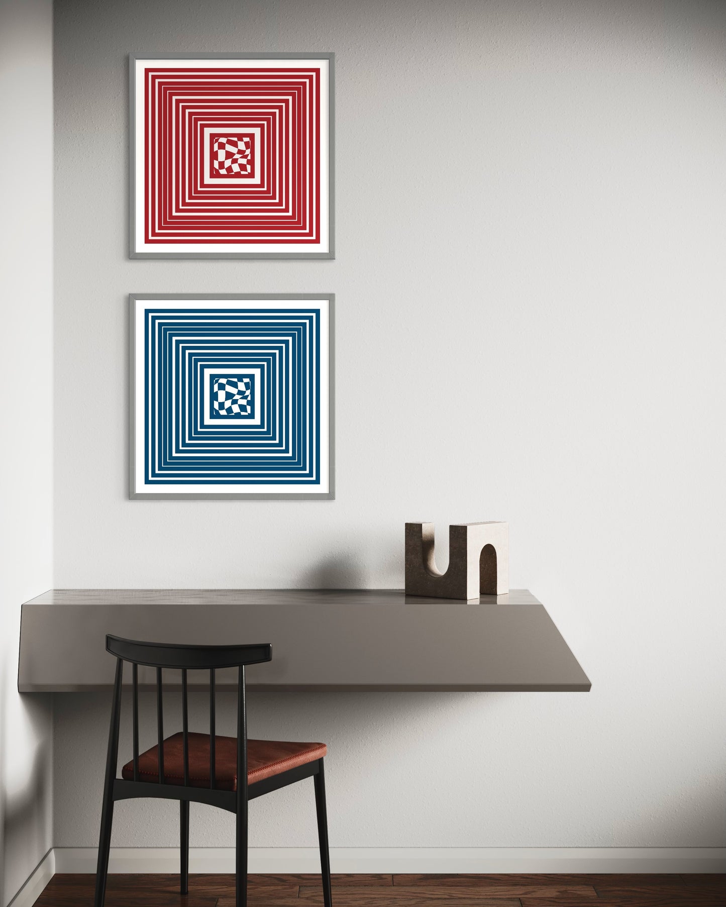 "Square" Premium Poster - (blau)