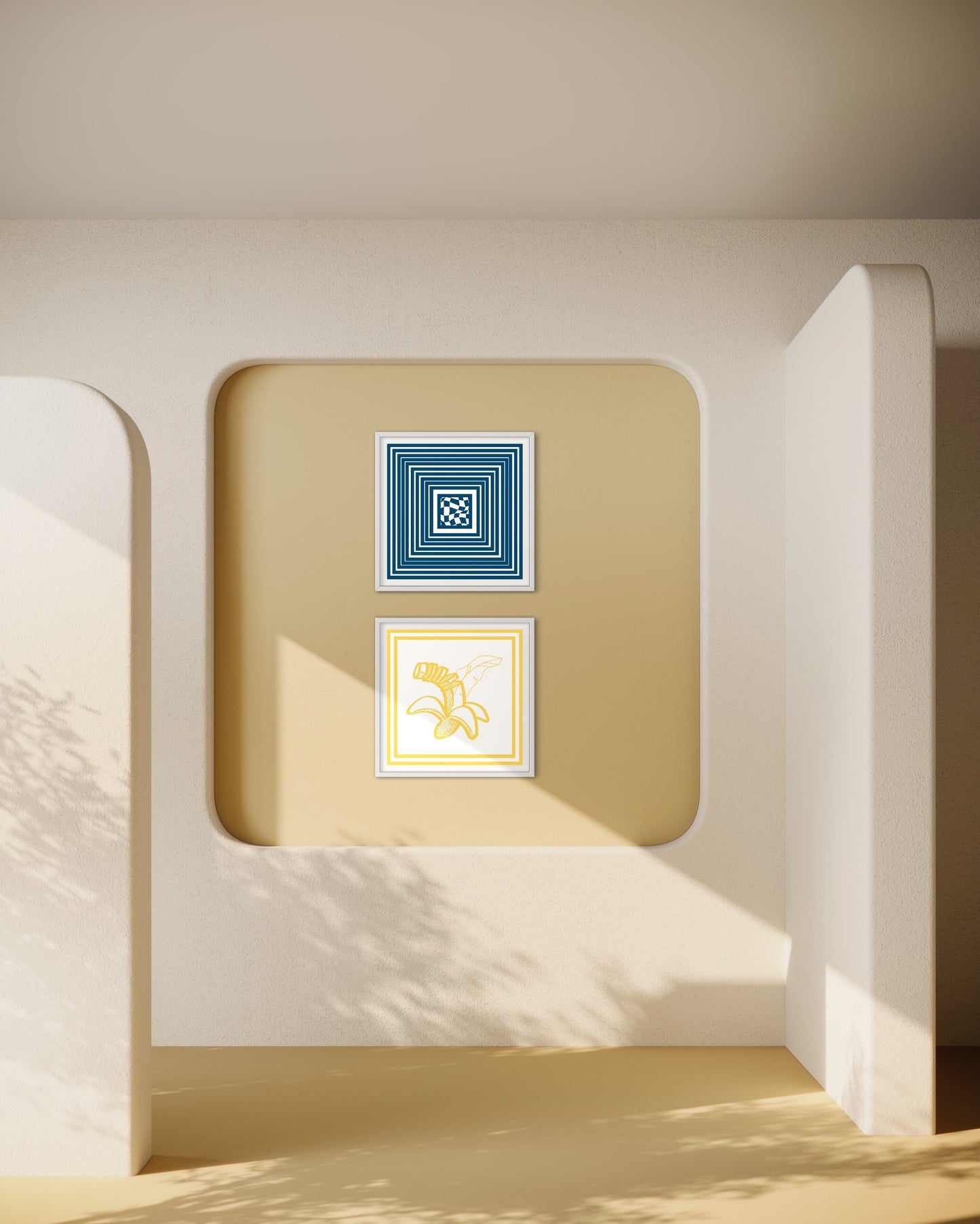 "Square" Premium Poster - (blau)