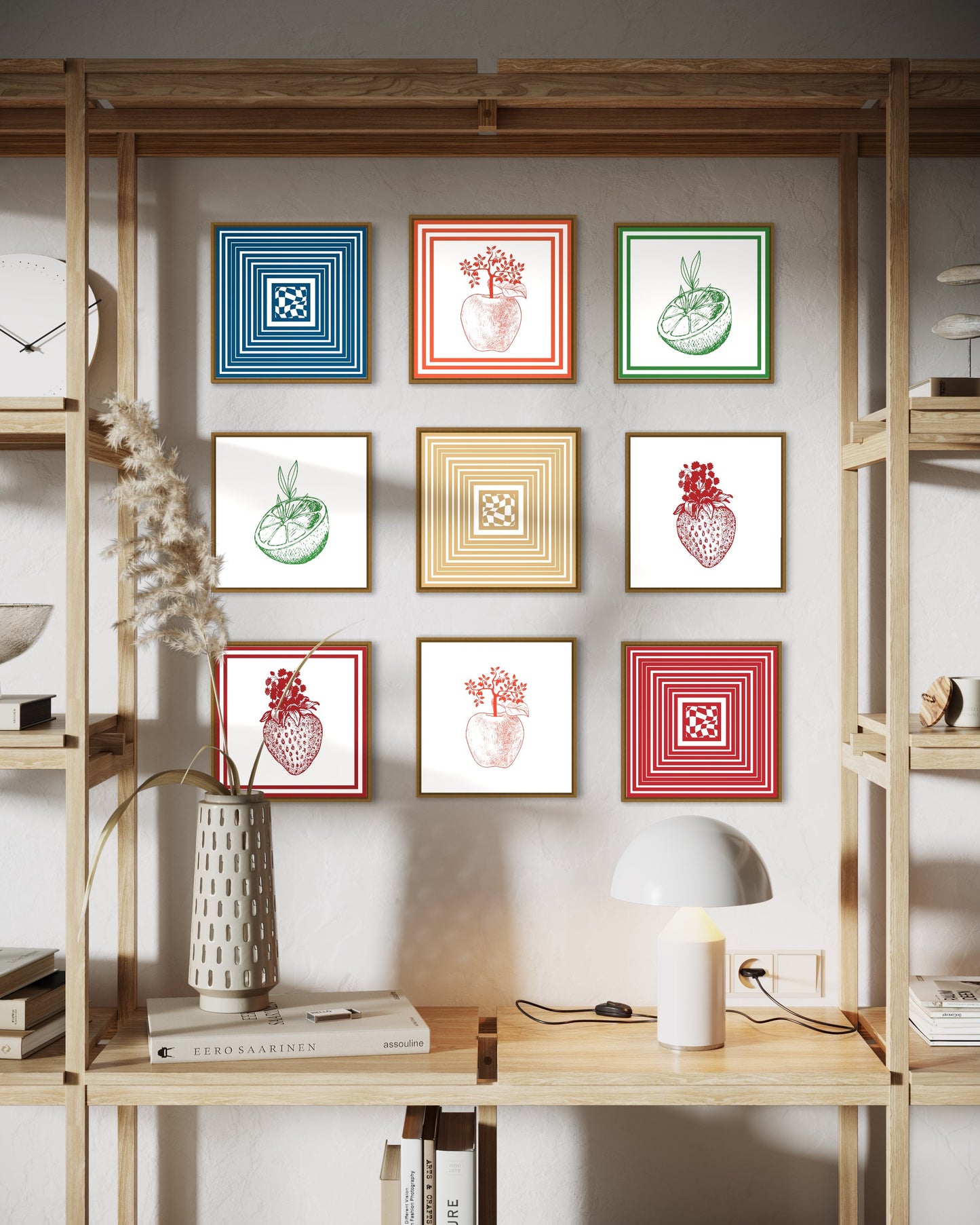 "Square" Premium Poster - (blau)