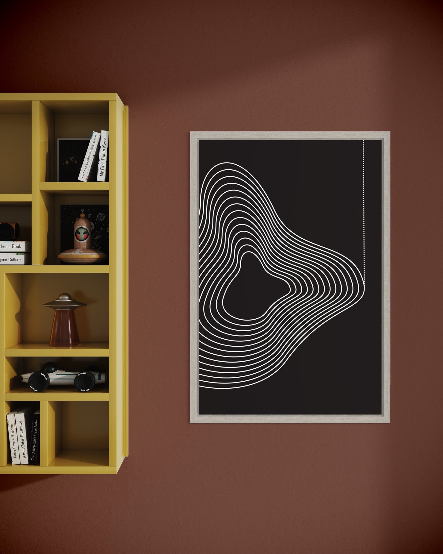 "Vibrating Line" Premium Poster im Rahmen