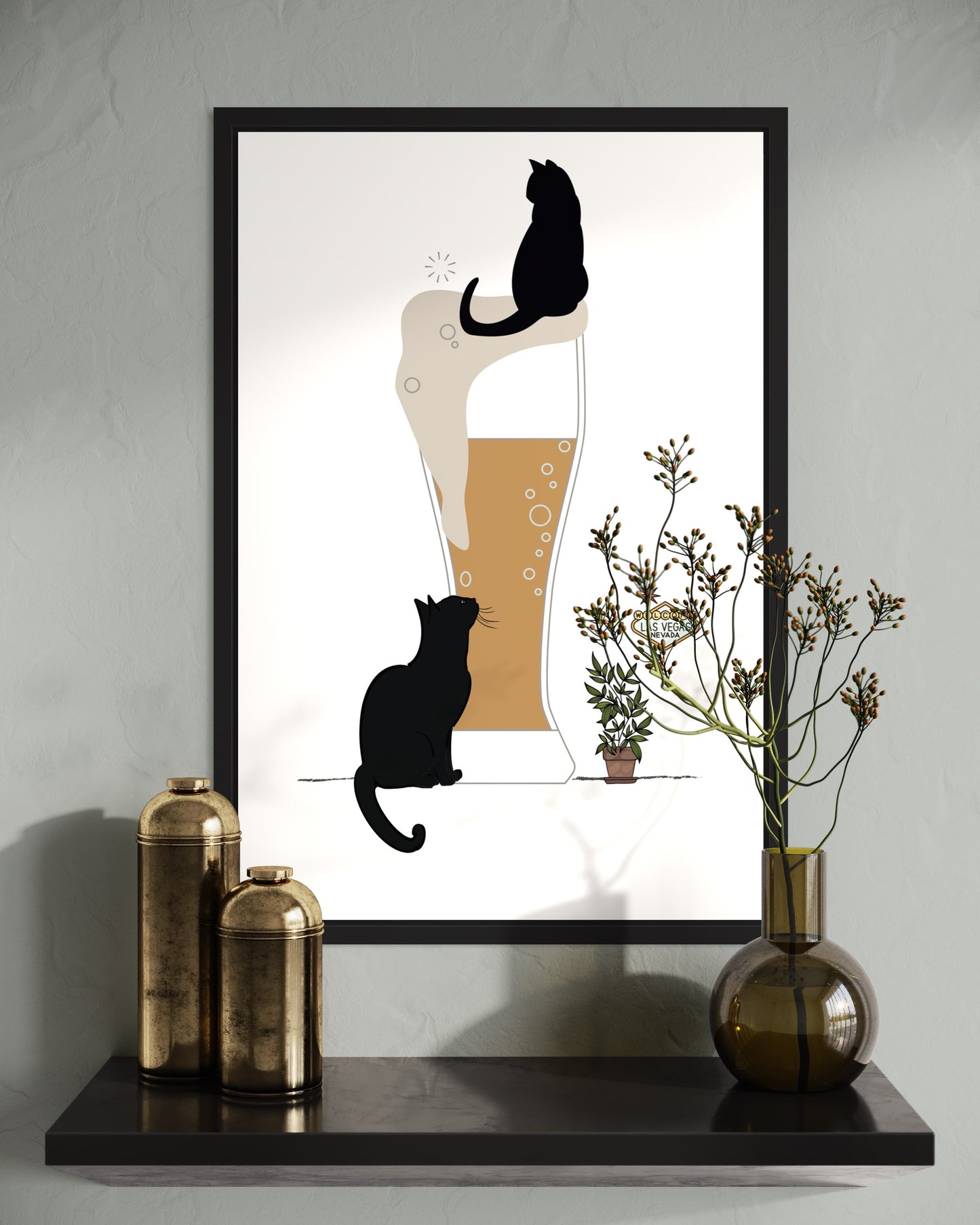 Freya Hearts Premium Poster; Wohnzimmer Poster; Tier Poster; Moderne Wall Art; Cocktail Poster; Küchen Poster; Wandkunst