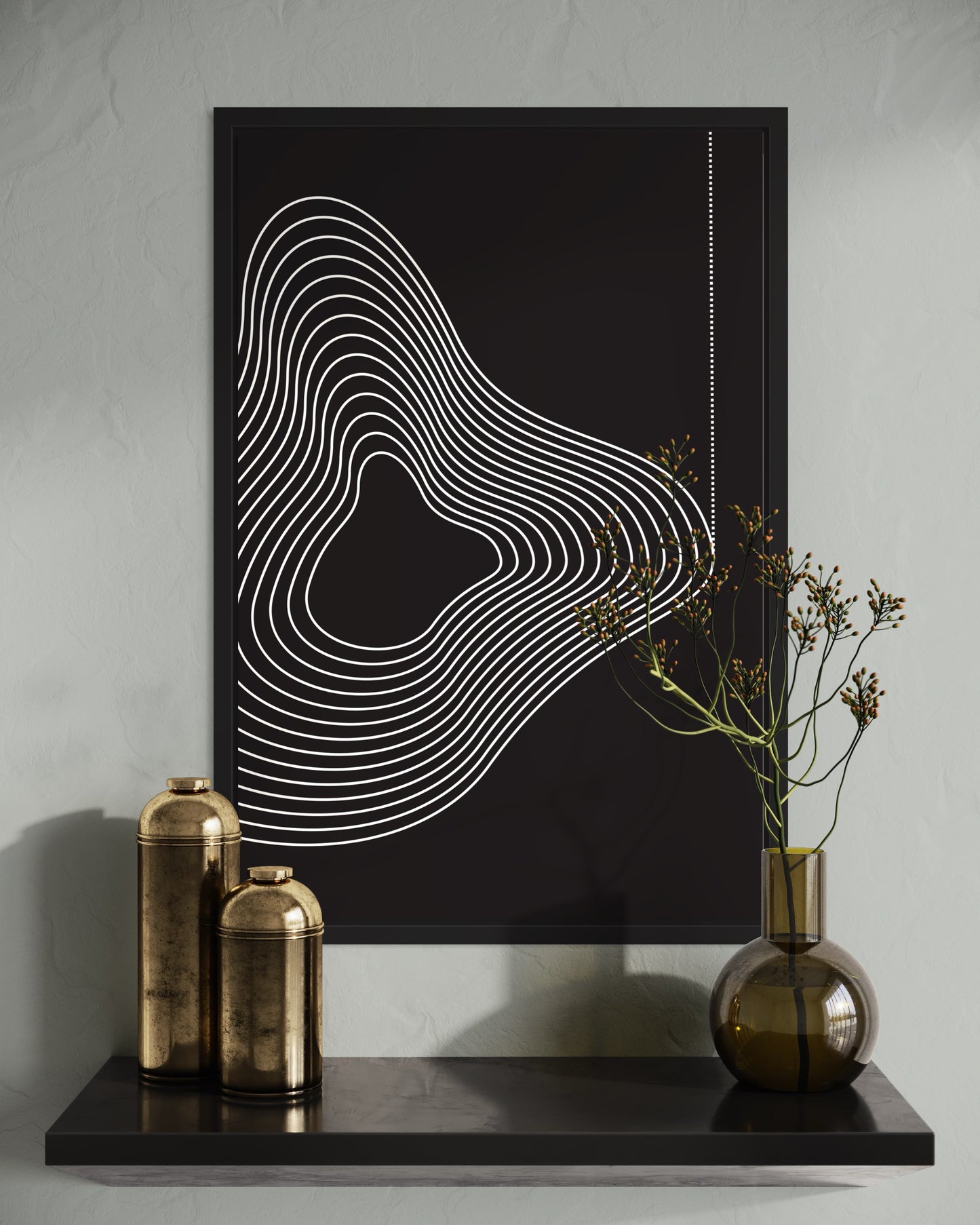 "Vibrating Line" Premium Poster im Rahmen