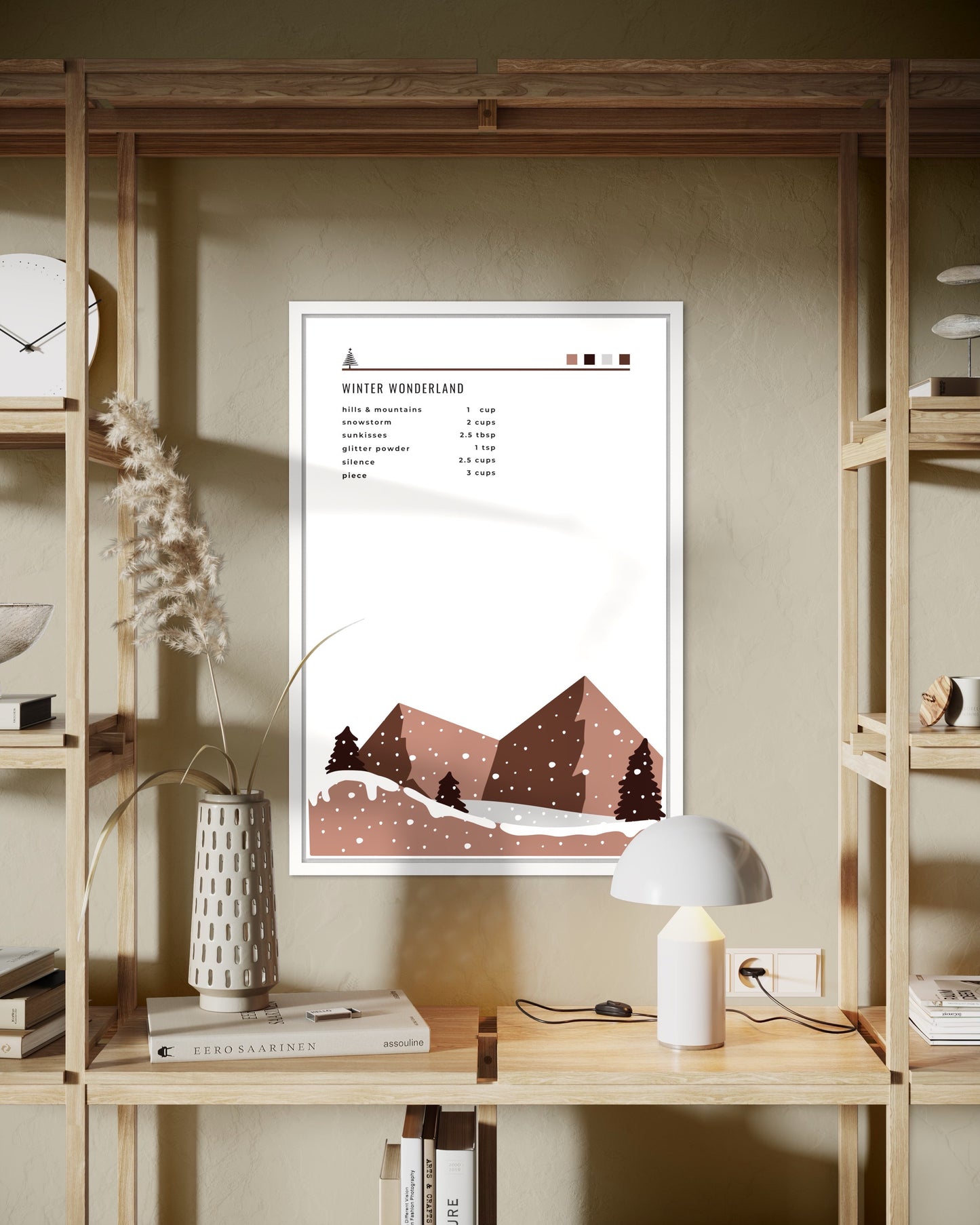 "Winter Wonderland" Poster im Rahmen (braun)