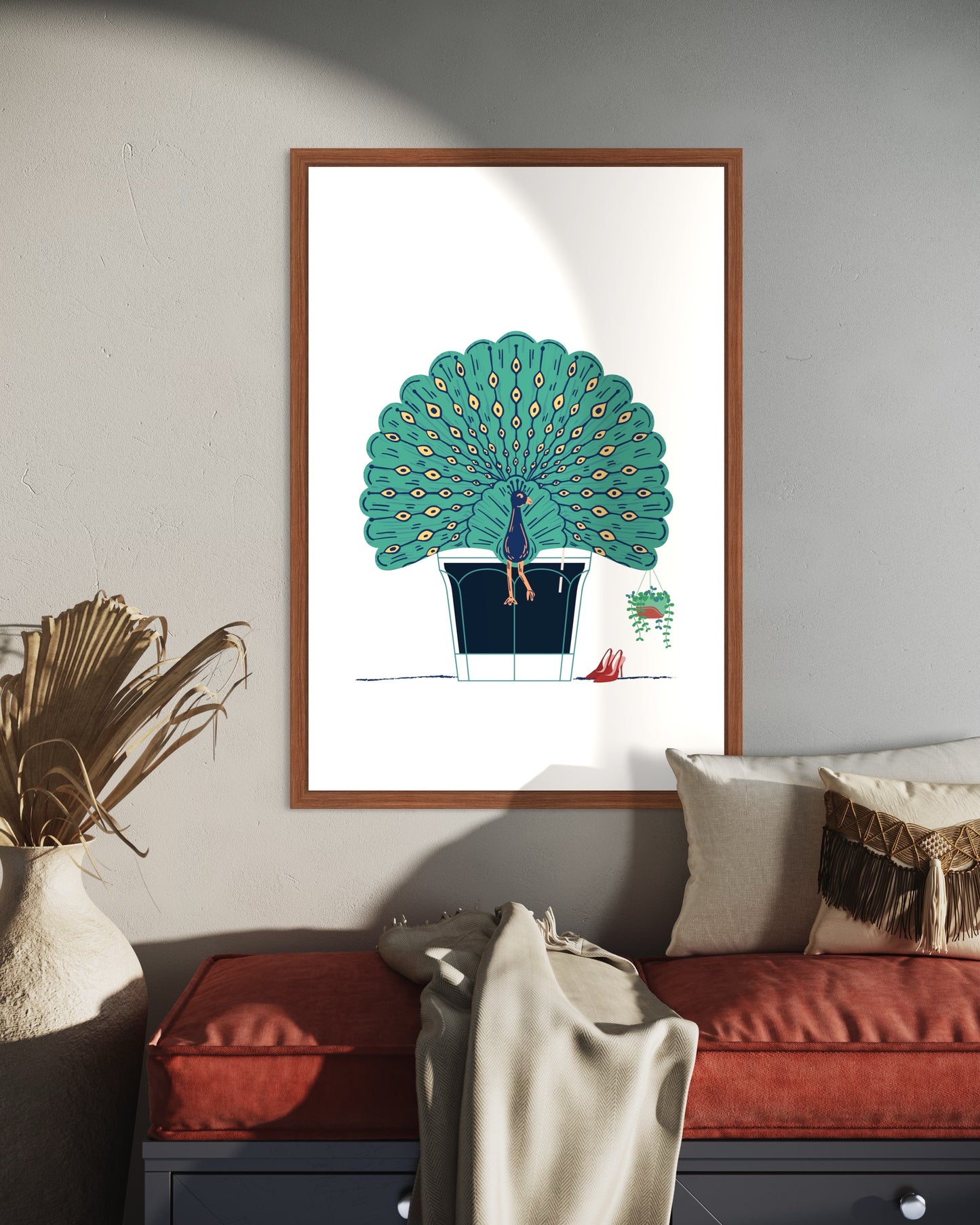 Freya Hearts Premium Poster; Wohnzimmer Poster; Tier Poster; Moderne Wall Art; Cocktail Poster; Küchen Poster; Wandkunst; Pfau Poster; Peacock Poster;