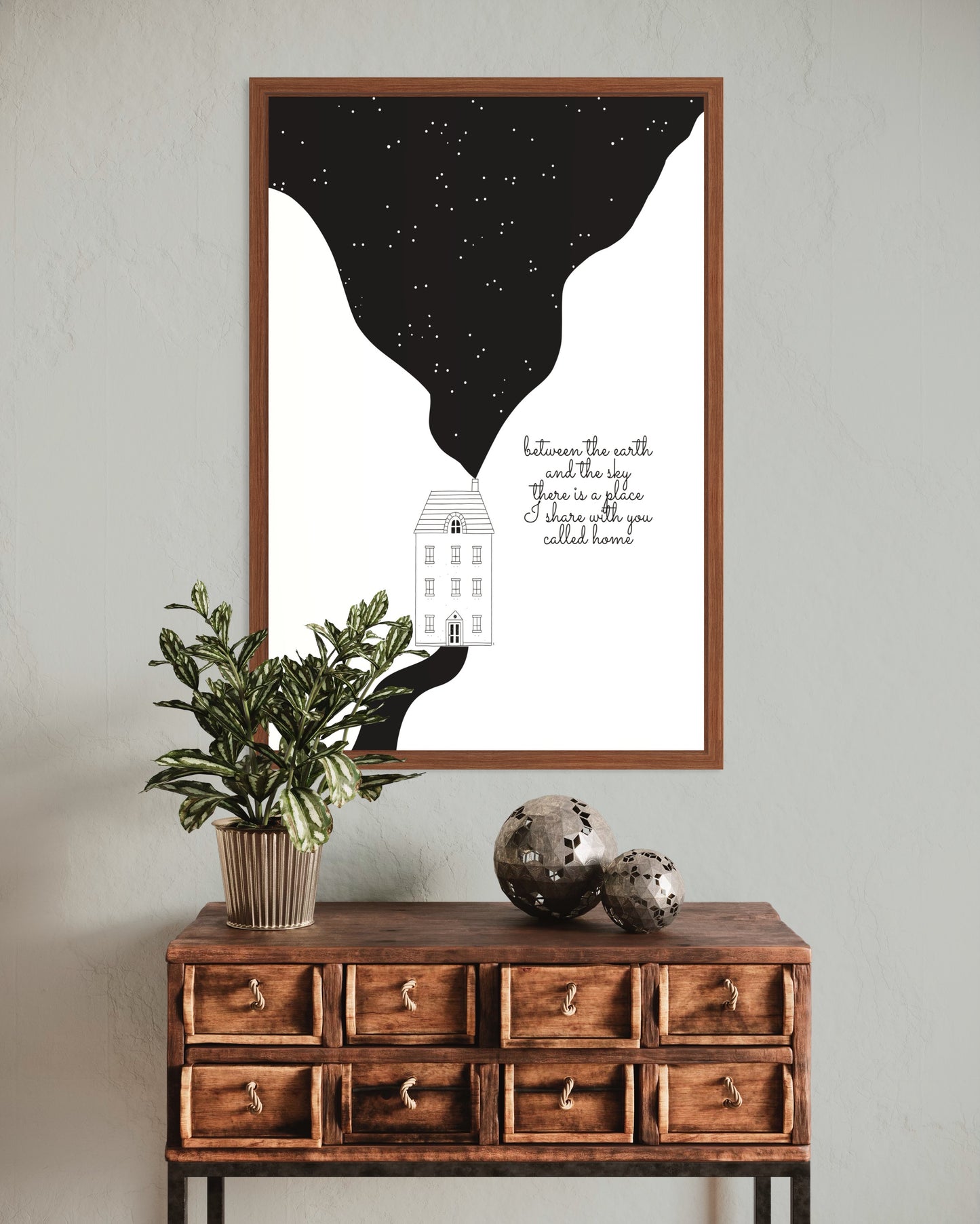 "Starry Sky" Premium Poster mit Rahmen